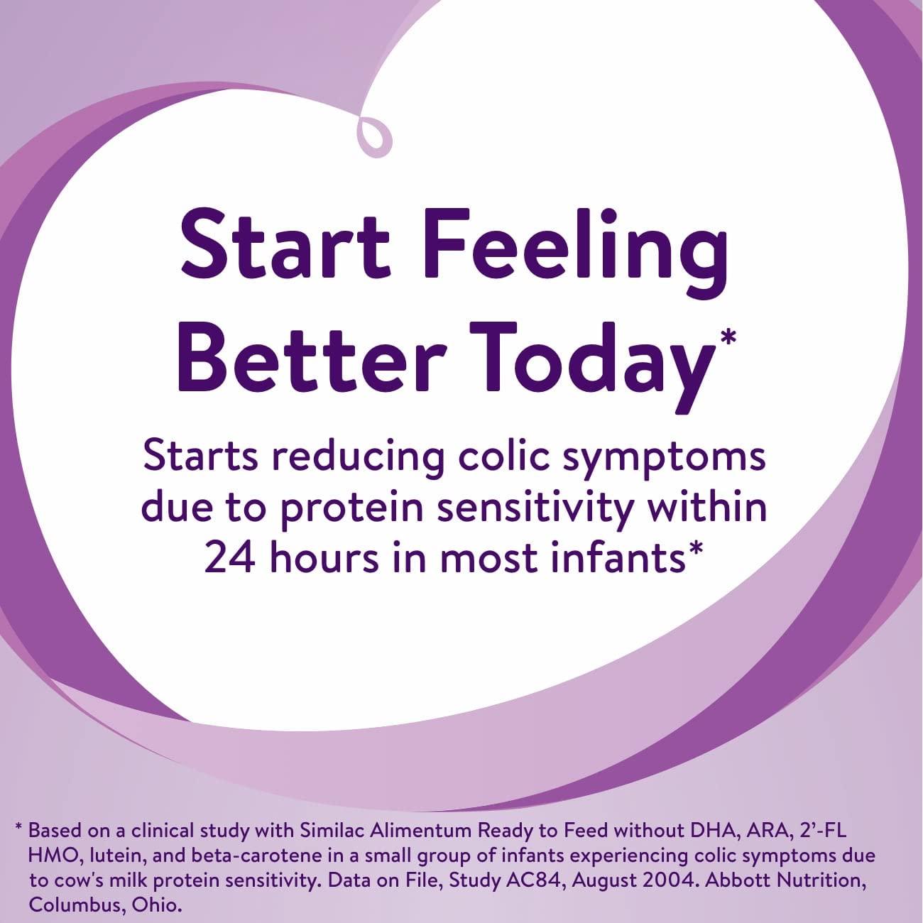 Similac Similac Alimentum with 2-FL HMO Hypoallergenic Infant Formula, for Food Allergies and Colic, Suitable for Lactose Sensitivity, Baby Formula Powder, 12.1-oz Value Can, Pack of 6