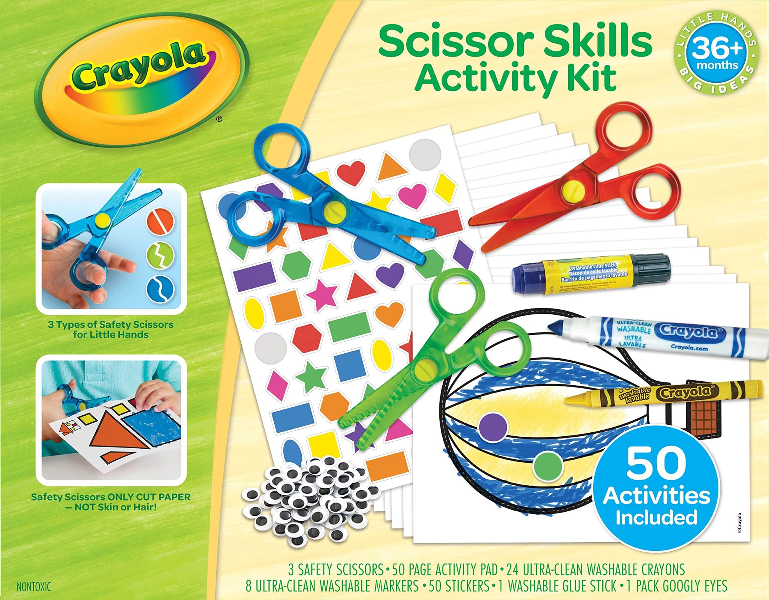 Crayola Crayola Toddler Scissor Skills Activity Kit (3ct), Safety Scissors and Craft Supplies, Toddler Crafts, Gift for Kids, Ages 3+