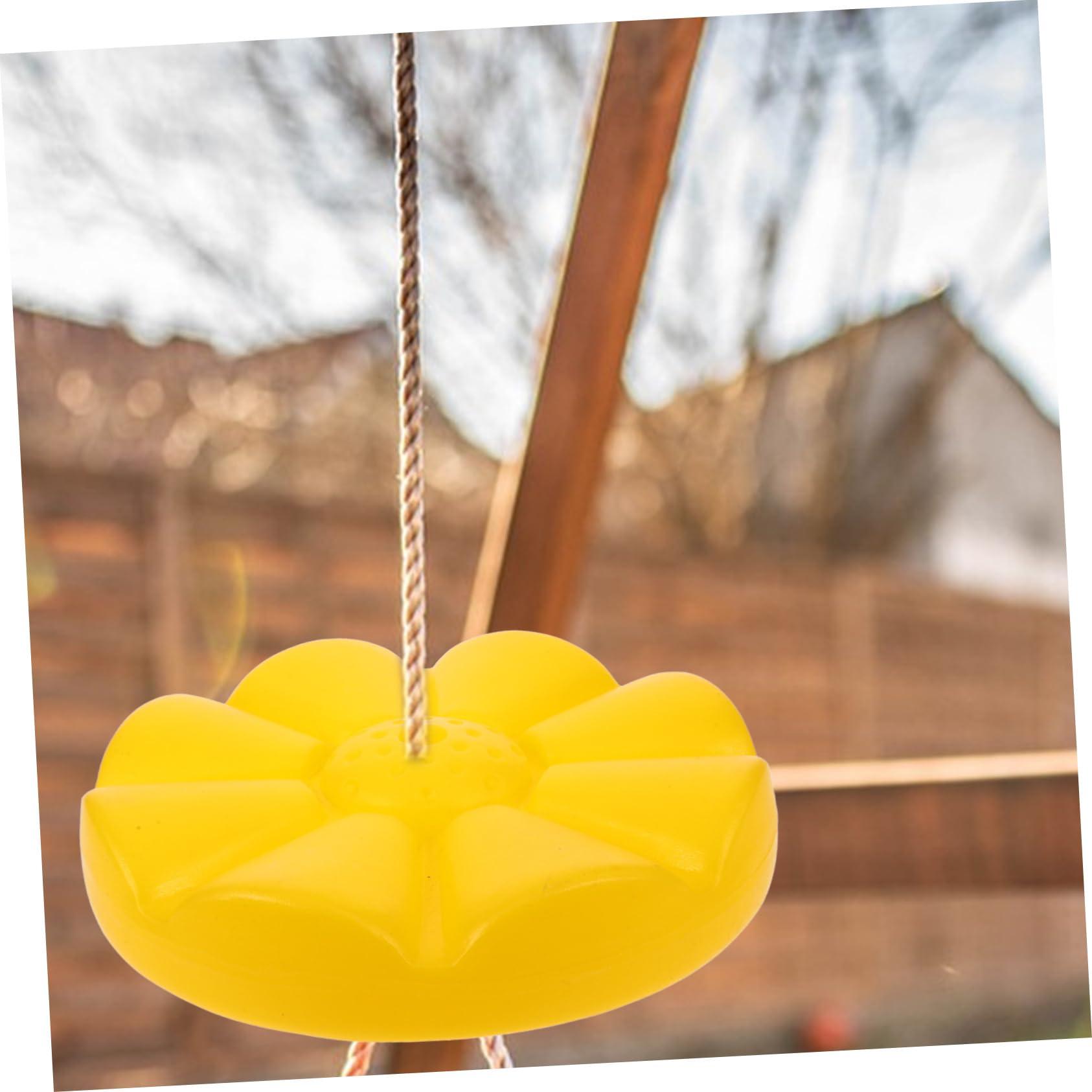 BESPORTBLE BESPORTBLE Swing Climbing Plate Outdoor Climbing Rope Toy Round Playground Swing Seat Swing Tree Accessories Swing Rope Disc Hanging Climbing Rope Board for Children Plastic Yellow