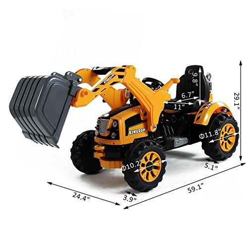 Aosom Aosom 6V Electric Kids Ride On Toy Digger Construction Excavator Tractor Vehicle Digger Toy Moving Forward Backward