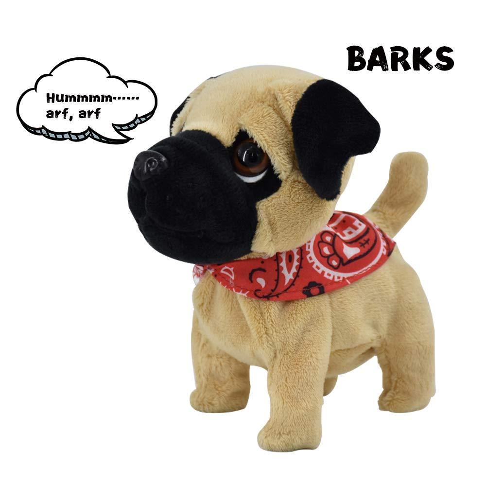 WEofferwhatYOUwant WEofferwhatYOUwant Pug Puppy - Small Plush Electronic Toy Dog - Walks, Barks, and Cuddles. for Ages 18 Months and Up