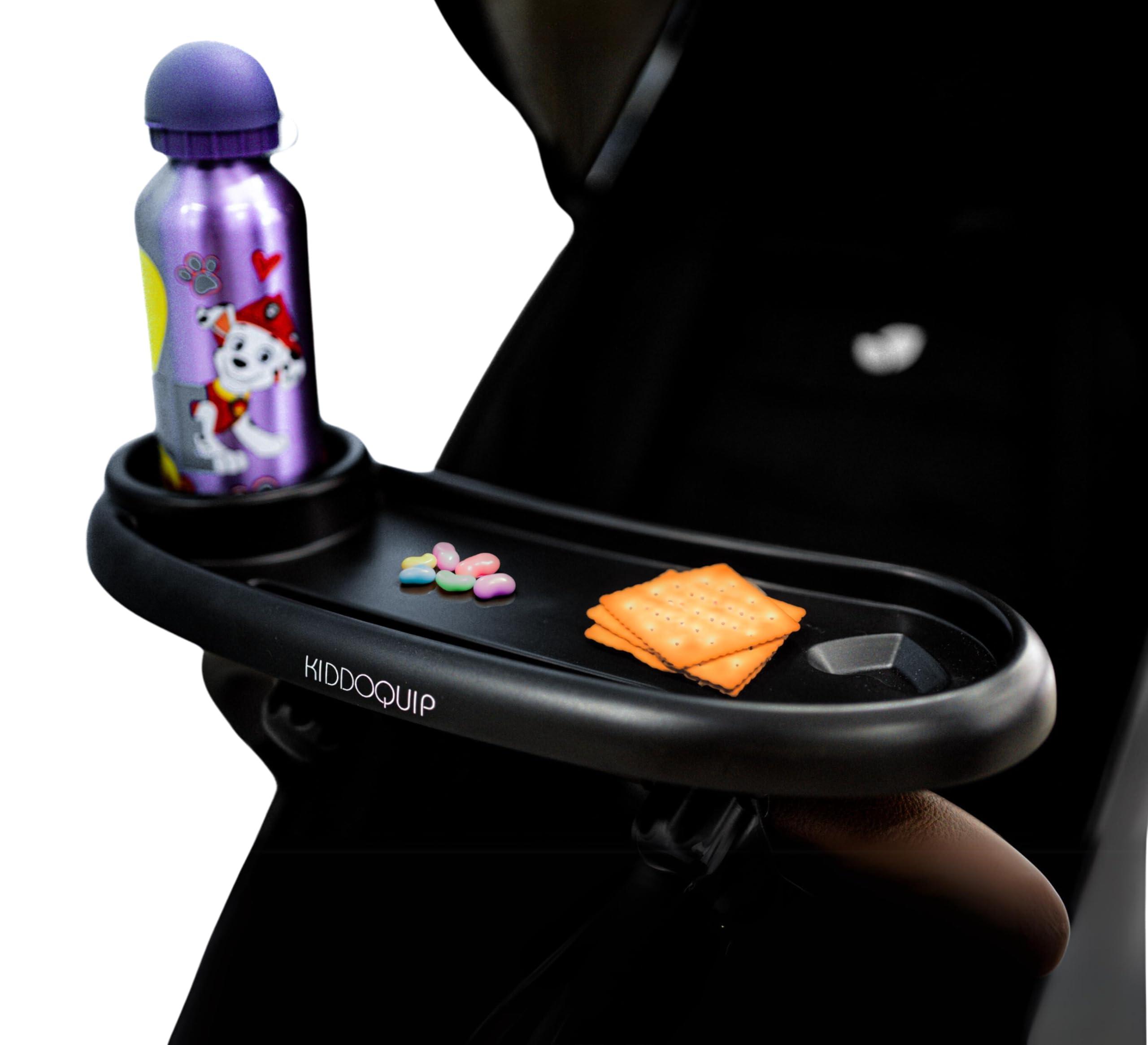 KIDDOQUIP KIDDOQUIP Universal Stroller Tray: Stroller tray, Cup, Phone Mount-Rigid Design, Non-Slip Clips - Fits MOST Strollers - Stroller Tray Attachment, Snack Tray for Stroller, Universal Stroller Snack Tray