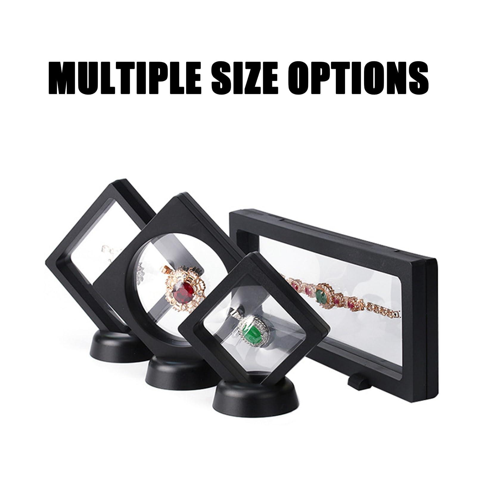 Generic Freeze Display ,12 Pack Freeze Display Case, 3D Floating Frame with Stand, Challenge Coin Display Holder, Freeze Display for Models, Cars, Coins, Medals, Souvenirs, Toys (White, 14*14cm)