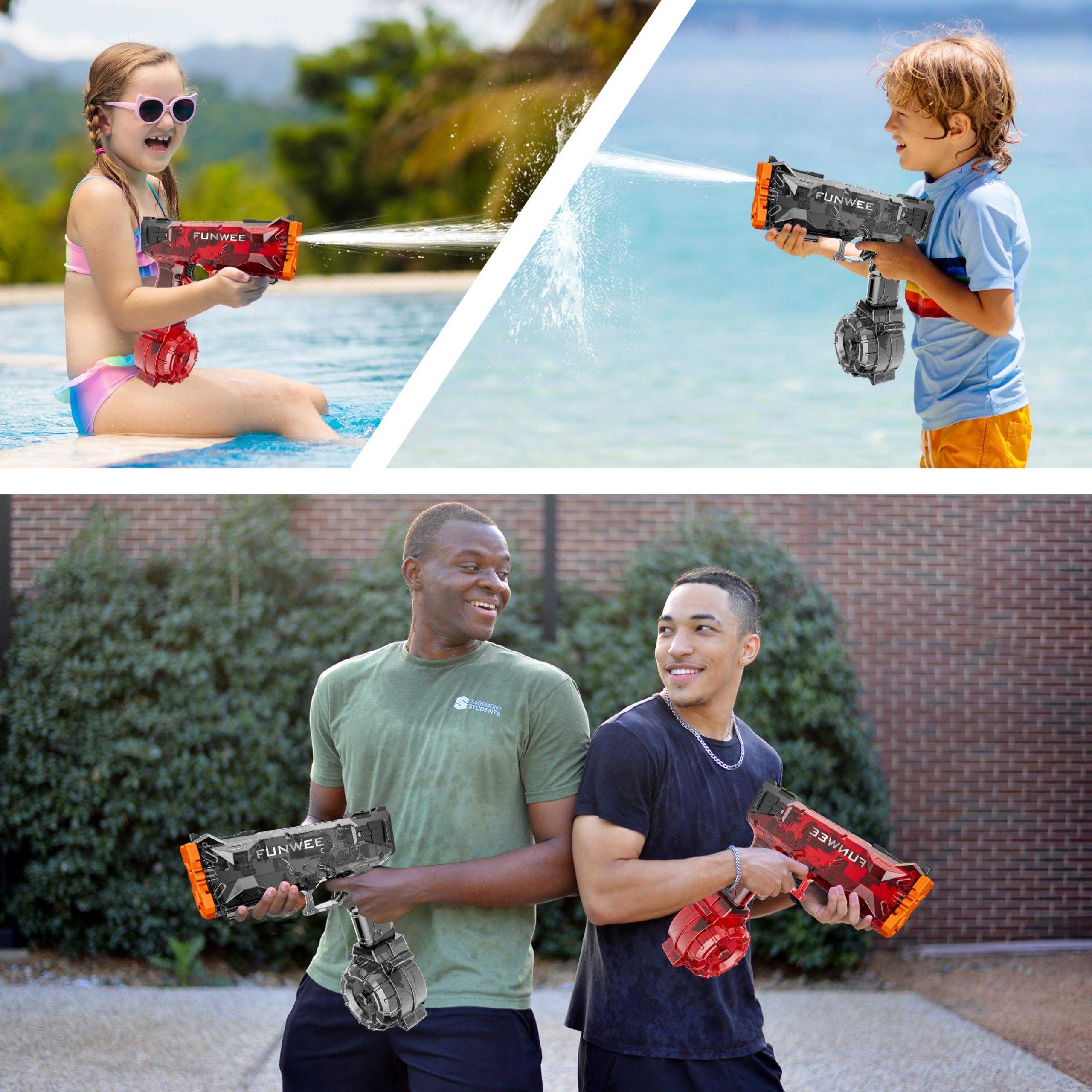 Funwee Funwee 3 Electric Water Guns for Adult Kid, Strongest Full Auto Water Pistol High Capacity 500+ Water Blaster, 26-30 FT Range Powerful Classic Water Squirt, Summer Outdoor Swimming Pool Water Toy