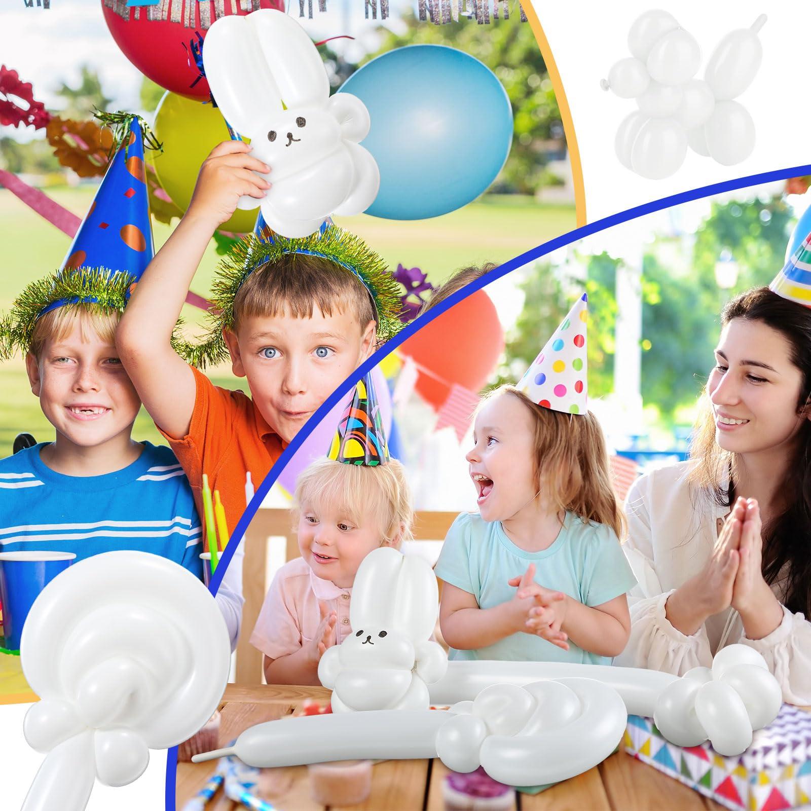 Lenwen Lenwen 1000 Pcs Long Balloons Bulk 260 Latex Twisting Balloons Decoration for Birthday, Wedding, Festival, Clowns, Party Supplies(White)