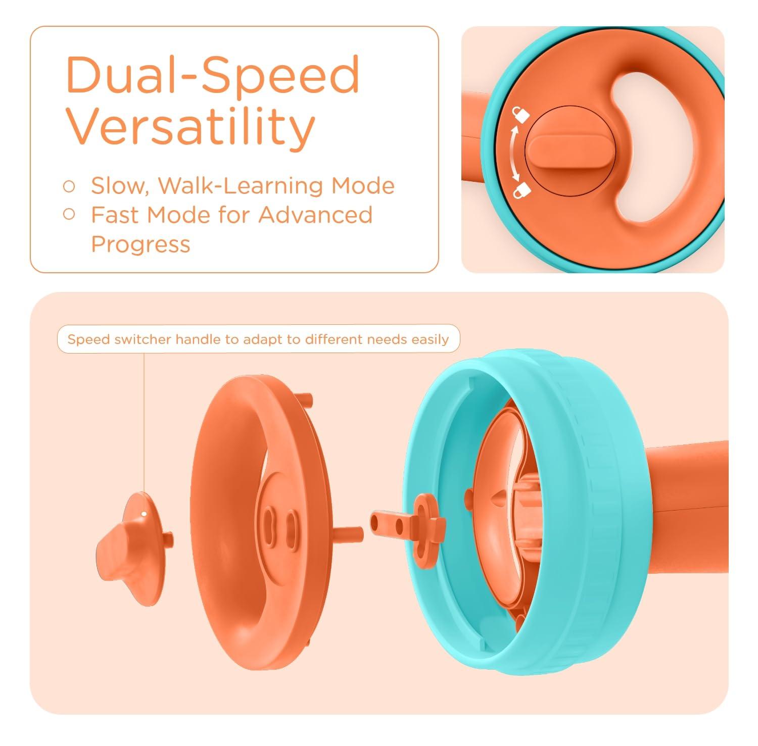 KÜB KÜB Interactive Baby Push Walker | Orange | Locking Wheels | Safe & Stable Design | Activity Walker | Baby Walker Toy | Toddler Push Toy | Learning Walker Toy | Infant Toys