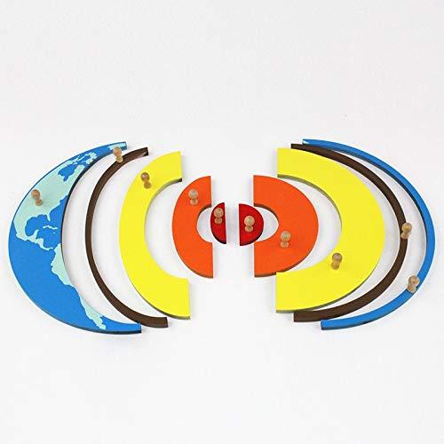 Danni Montessori Children Geography Teaching Aids Internal Structure of The Earth Panel Puzzle Crustal Core Kids Early Education Learn Toys