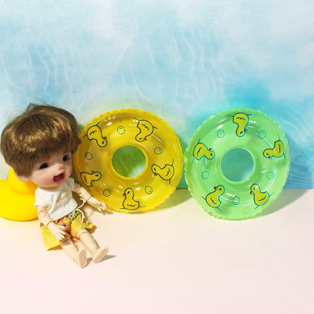 Amosfun Amosfun 10Pcs Duckling Swimming Ring House Decor car Accessories Mini Inflatable Swim Rings Mini Rubber Ducks Small Rubber Ducks Tiny Swim Ring Mini Swim Ring Ornaments Swim Ring Plaything