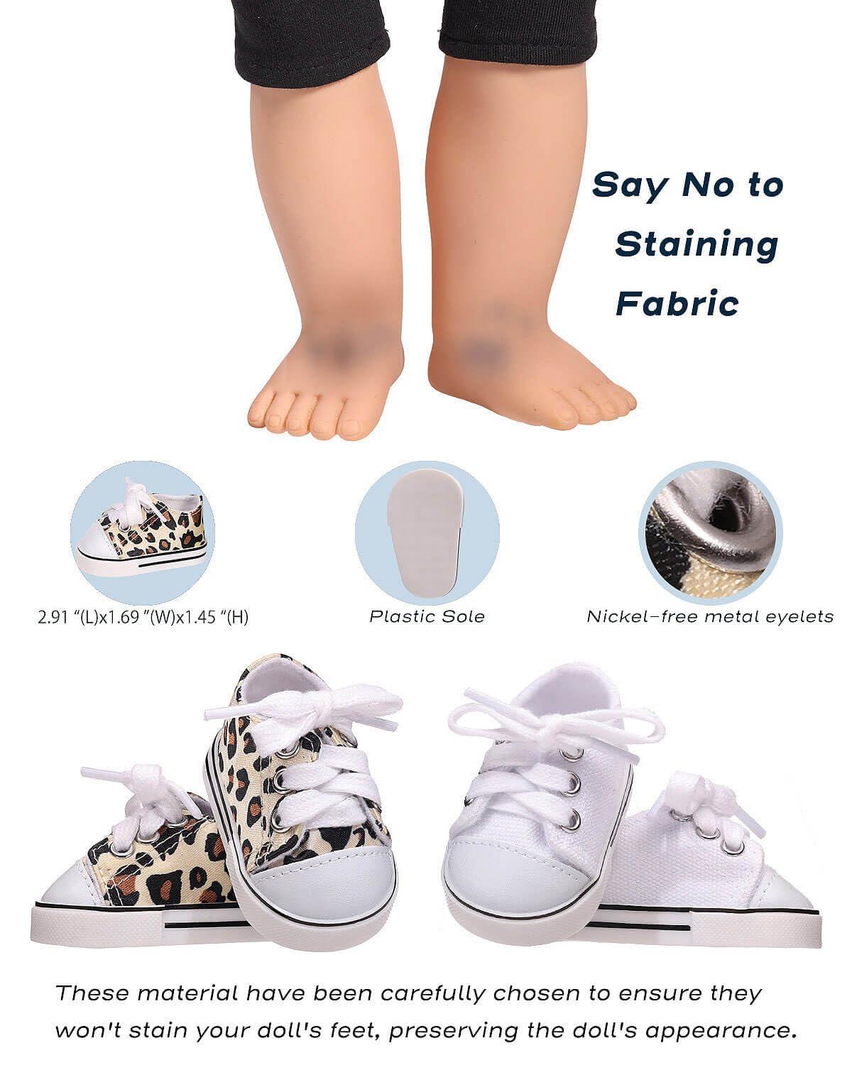prollete Prollete 18 inch Doll Shoes for American Doll Shoes-7 Pairs with Gift Box, Doll Shoes for 18 in Doll Compatible with American Doll