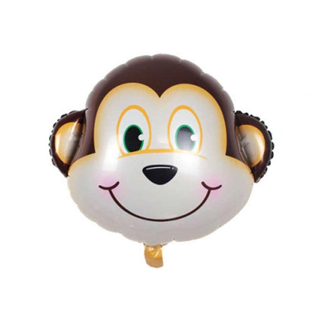 pistro pistro Pack of 12 Lovely Zoo Animal Head Foil Balloons Children Party Inflatable Decor