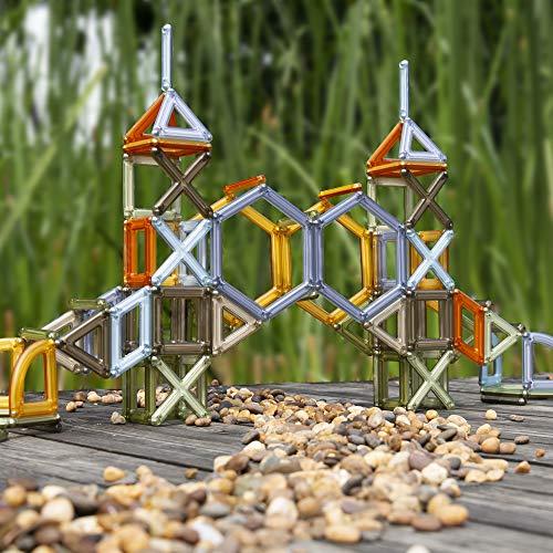 Guidecraft Guidecraft PowerClix Frames Natural - 74 Piece Set: Magnetic Construction Building Kit for Creative Open-Ended Play, STEM Learning & Educational Toys for Children