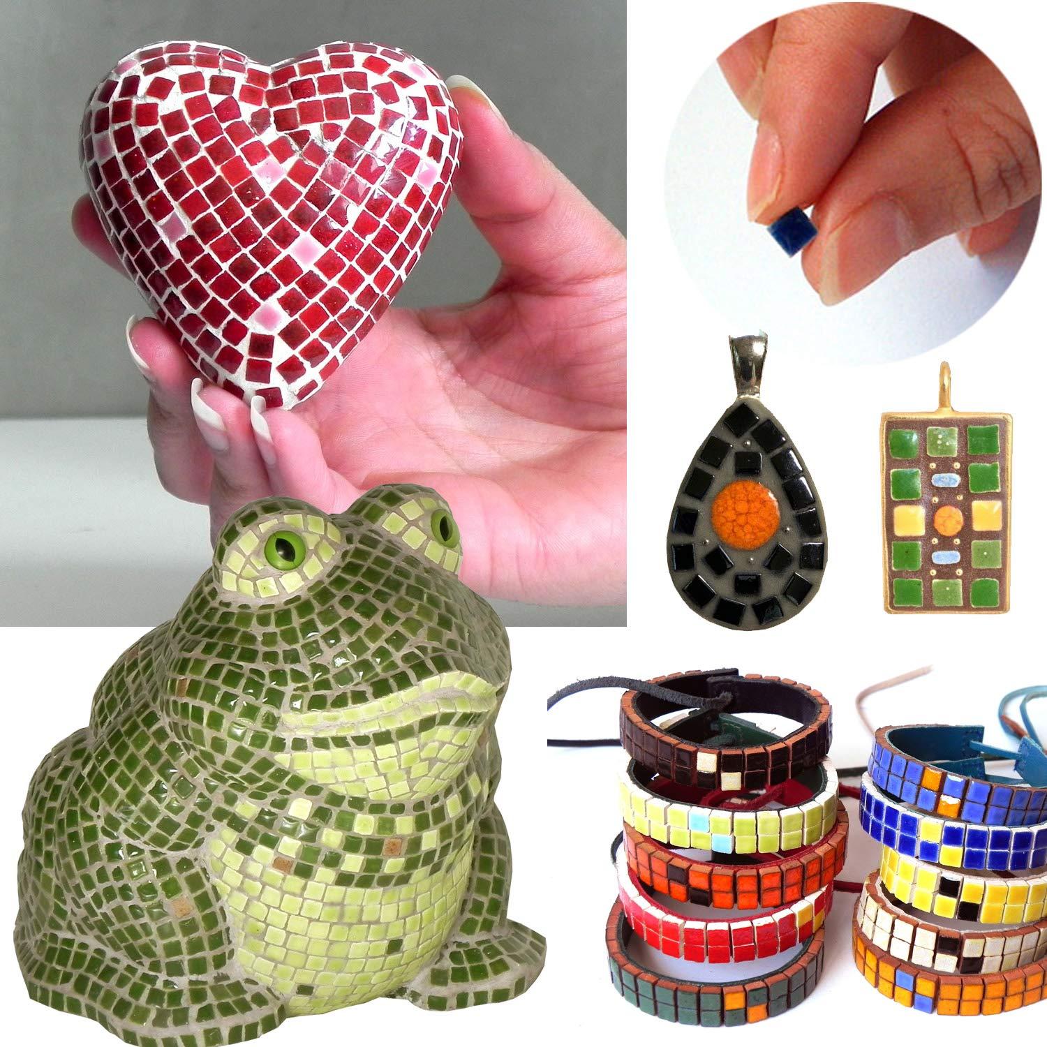 ALEA Mosaic Mini Ceramic Tiles (0.19inch or 5mm) 250 Pieces, Orange, RO01