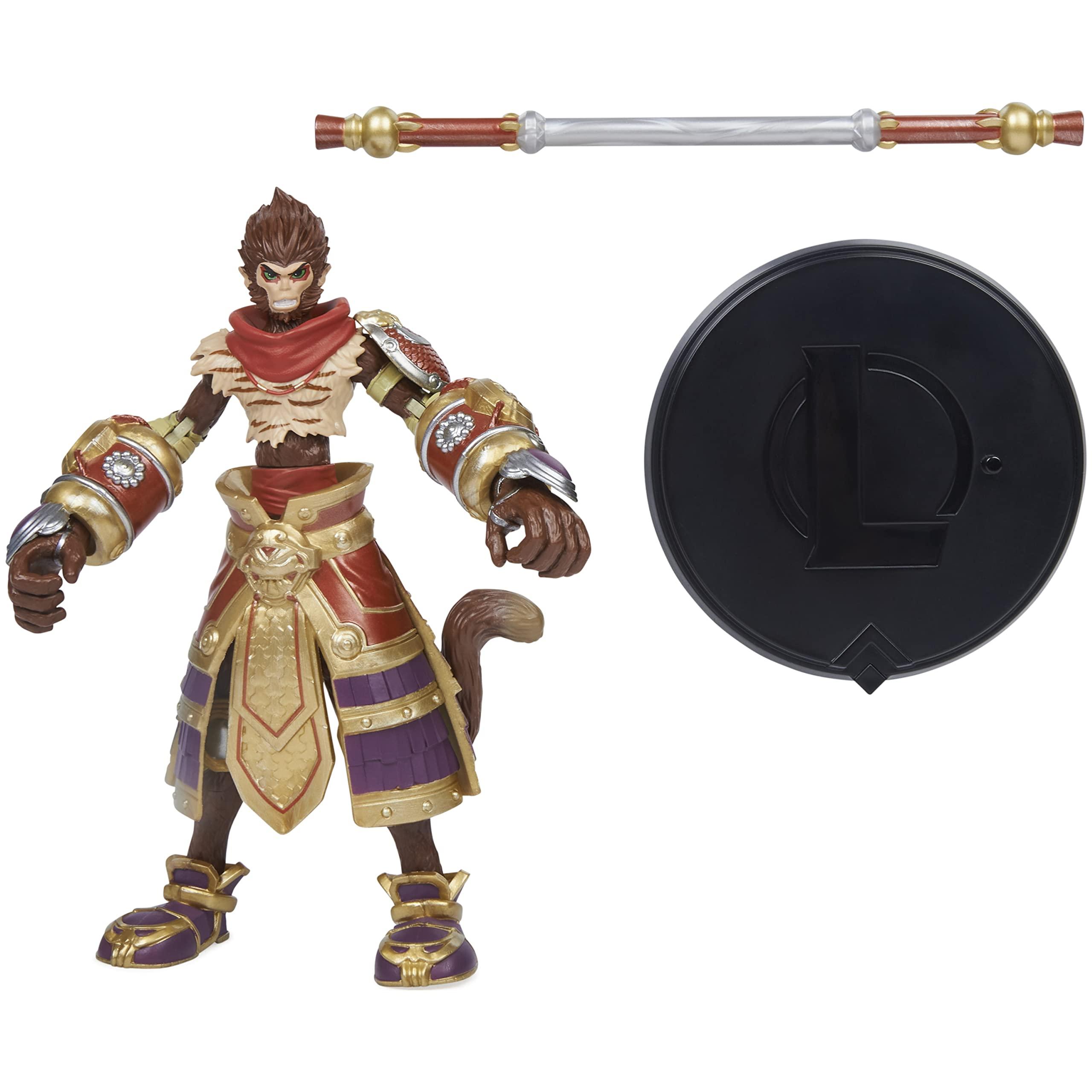 League of Legends League of Legends, 6-Inch Wukong Collectible Figure with Premium Details and Enchanted Staff Accessory, Champion Collection, Ages 12 and Up