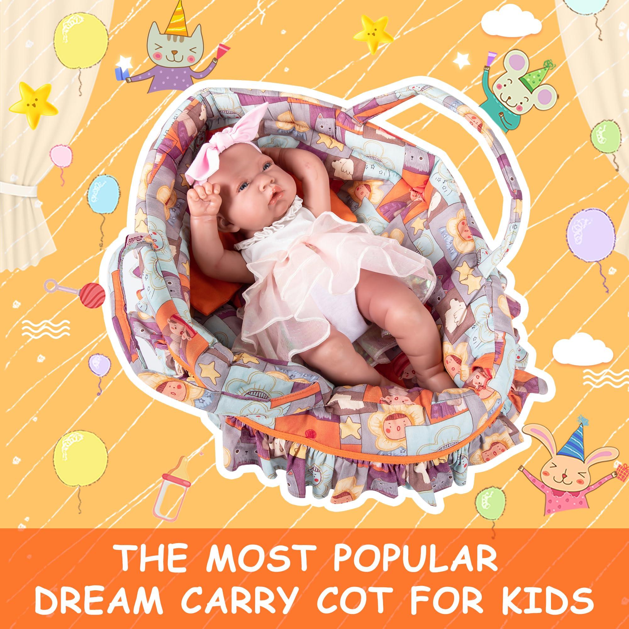 Rakki Dolli Rakki Dolli Doll Carry Cot Set Doll Carrier Soft Basket Bassinet, Includes 1 Cot and 1 Pillow, Fits for 18-inch American Girl Dolls 019