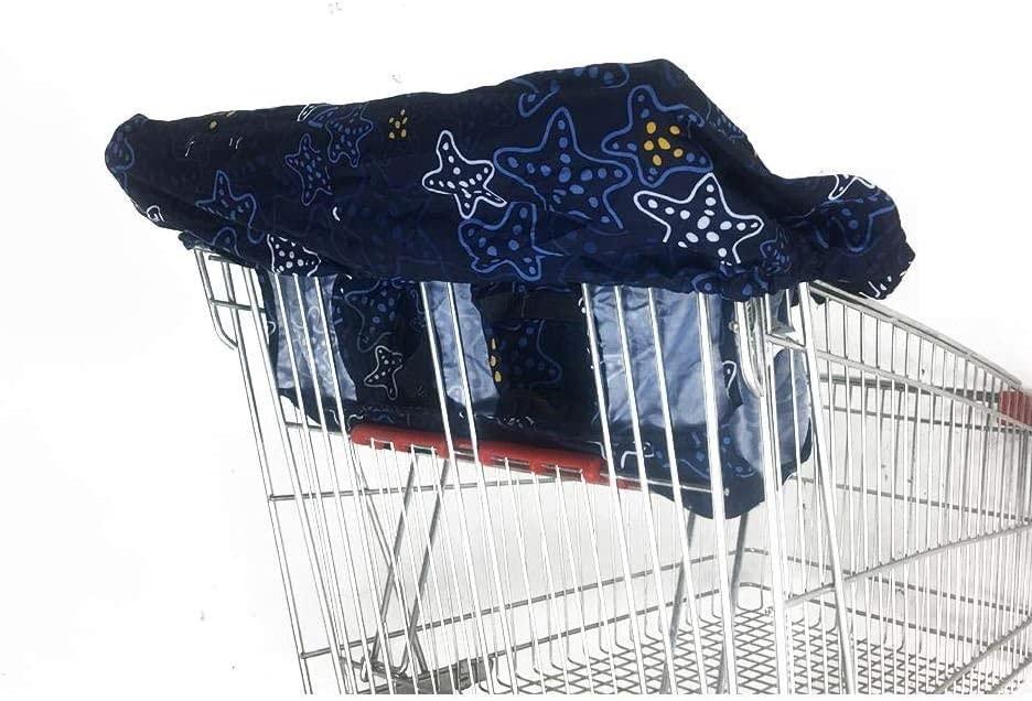ToysCentral Basics Shopping Trolley Protector with Strap | Baby Shopping Trolley Cover | Universal High Chair and Shopping Cart Cushion | Protective Cover Holding Strap for Optimal Safety for Toddlers (Starfish)