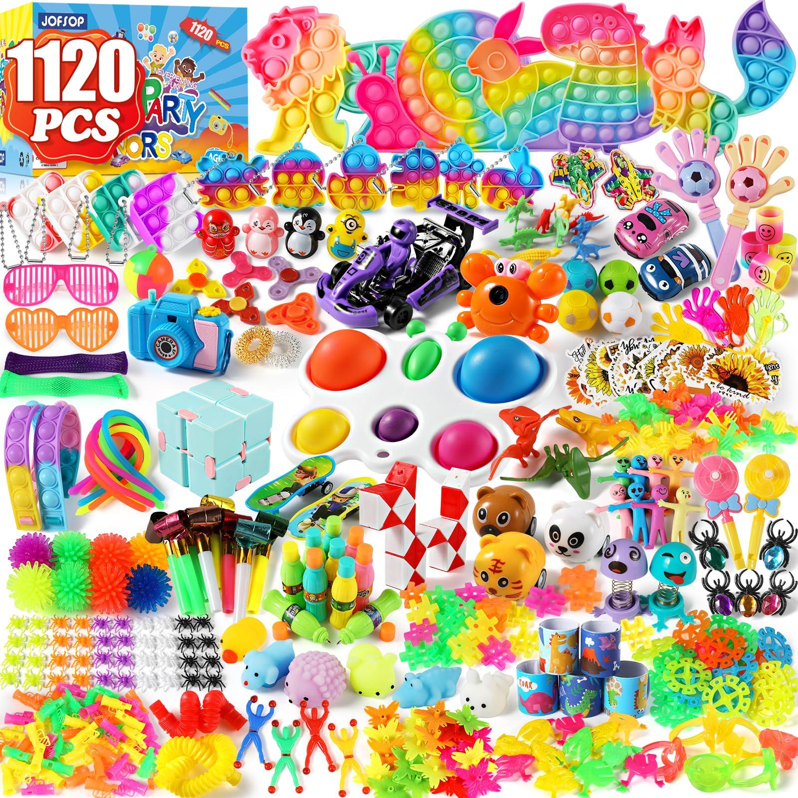 JOFSOP 1120 Party Favors for Kids, Fidget Toys Pack, Autism Sensory Toy Classroom Prizes,Treasure Box Toys for Classroom, Goodie Bag Stuffers, Pinata Filler Stuffers Toys Gifts for Boys Girls