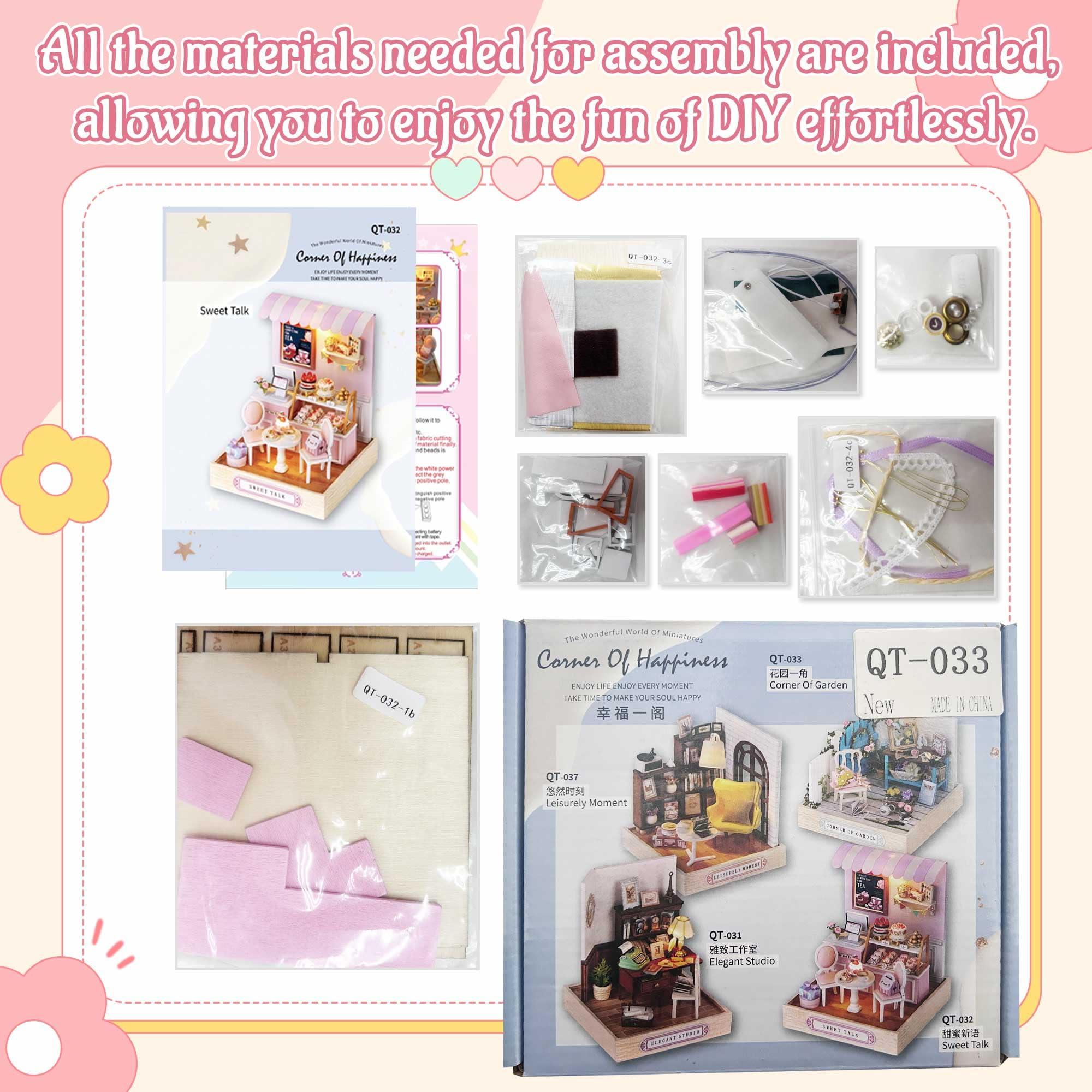 Flever Flever Dollhouse Miniature DIY House Kit Creative Room with Furniture for Romantic Valentine\'s Gift (Sweet Talk)