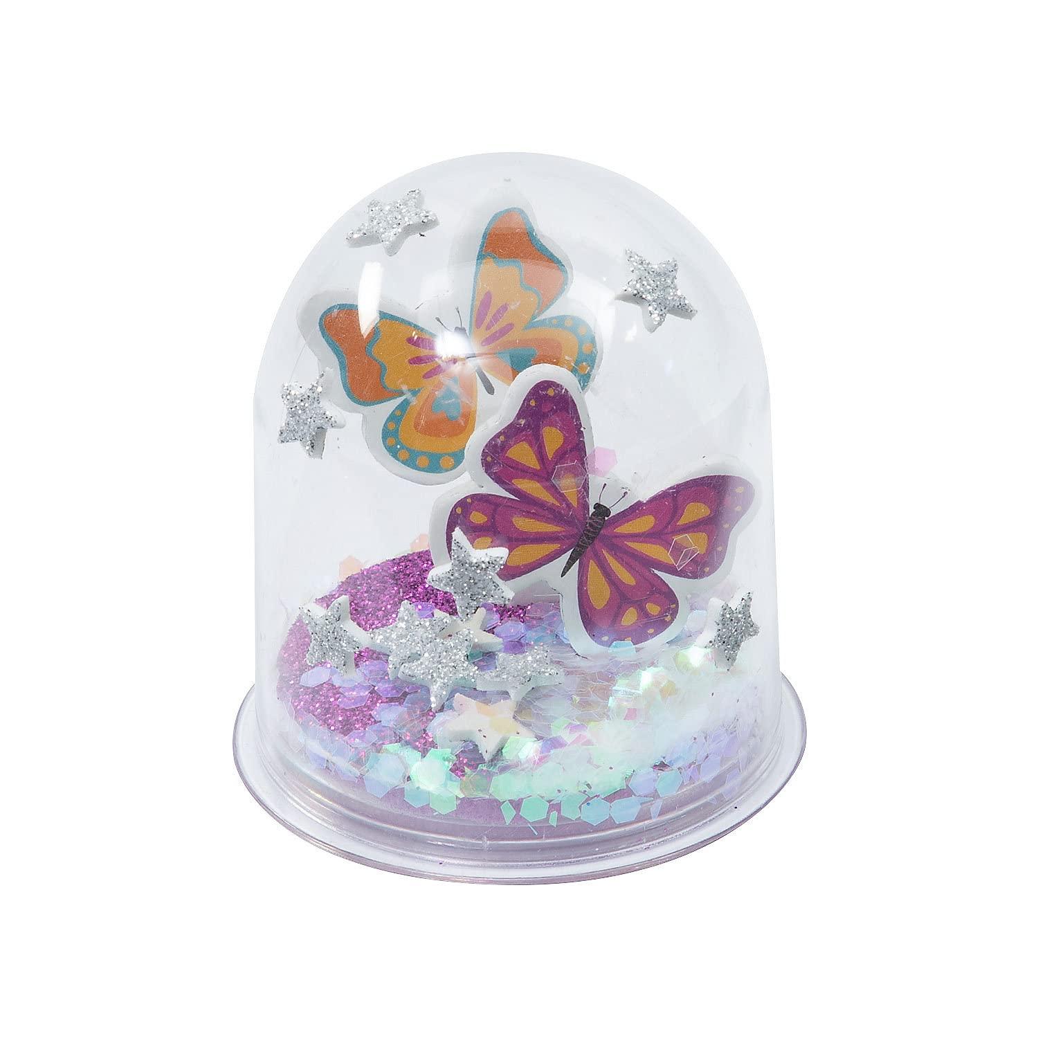 Fun Express Butterfly Glitter Snow Globe Craft Kit, Makes 12