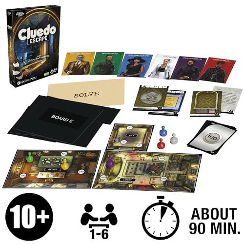 Hasbro Gaming Clue Escape: The Midnight Hotel Board Game, Clue Escape Room Game, 1-Time Solve Mystery Games, Family Games for Ages 10+, 1-6 Players, 90 Mins. Avg.