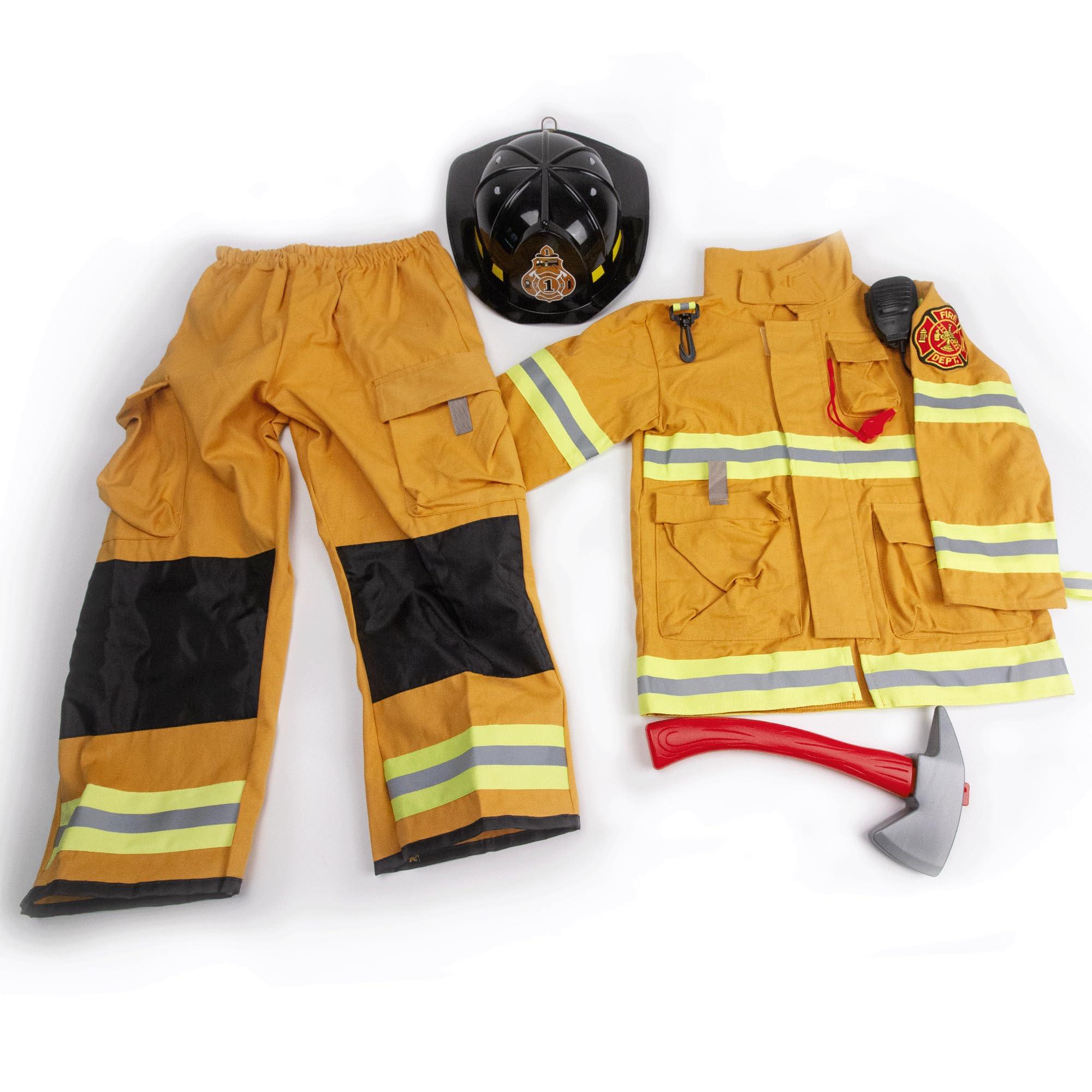 Teetot & Co. Inc. Adventure Factory Firefighter Costume in Yellow By Teetot (Large 7/8)