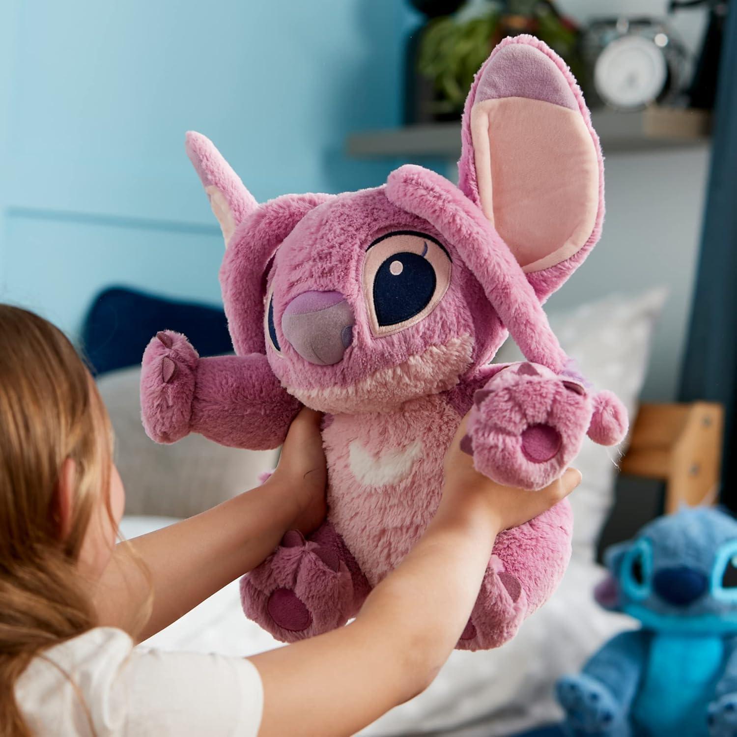 Disney Store Disney Store Official Angel Medium Soft Toy for Kids, Cuddly Character with Fuzzy Texture and Embroidered Details, Flexible Floppy Ears, Disney Plushy Suitable for All Ages.