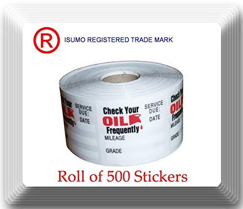 ISUMO Oil Change/Service Reminder Stickers 500 Stickers Quality Guaranteed (1 Roll of 500 Stickers) (1)
