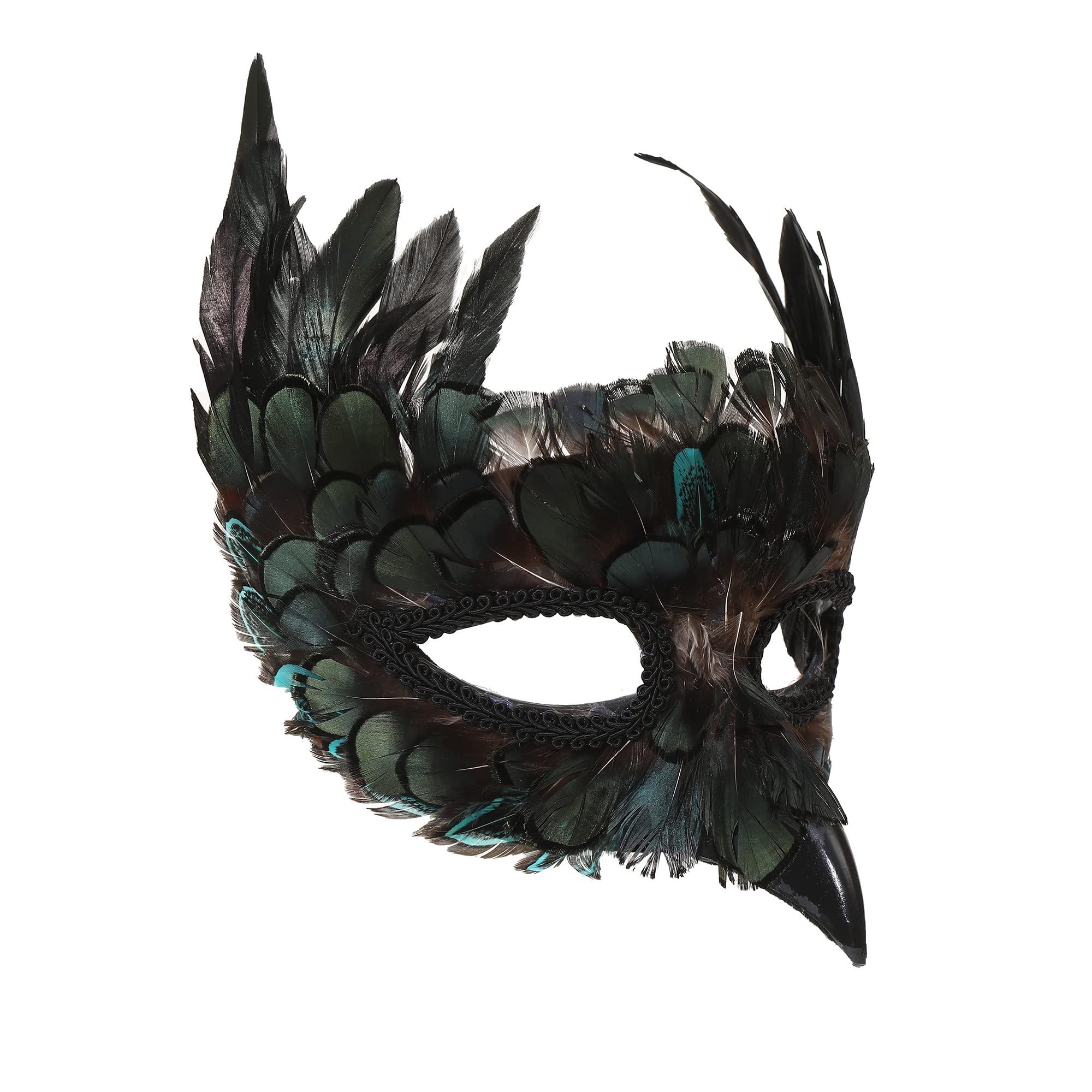 CENFPOLA Costume Mask Feather Animal Mask Masquerade Bird Mask Halloween Mardi Gras Cosplay Party Masque (CEG2)