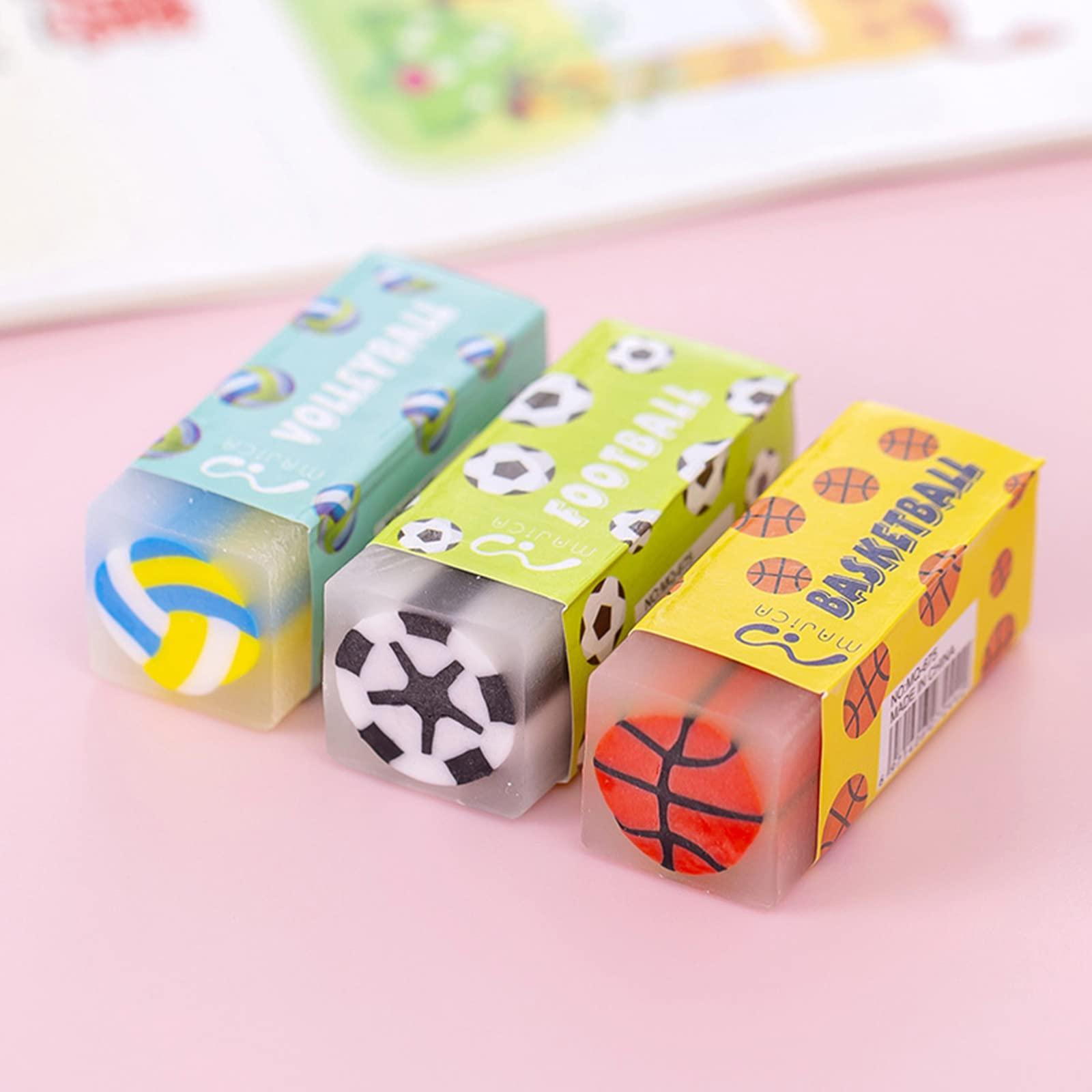 Dreamm Cute Erasers for Kids Bulk 16 Pack Animal Food Fun Desk Pets Pencil Students School Supplies Prize Gifts Party Favors