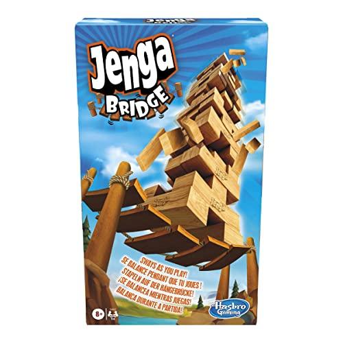 Jenga Hasbro Gaming Jenga Bridge Wooden Block Stacking Tumbling Tower Game for Kids Ages 8 & Up, 1 or More Players