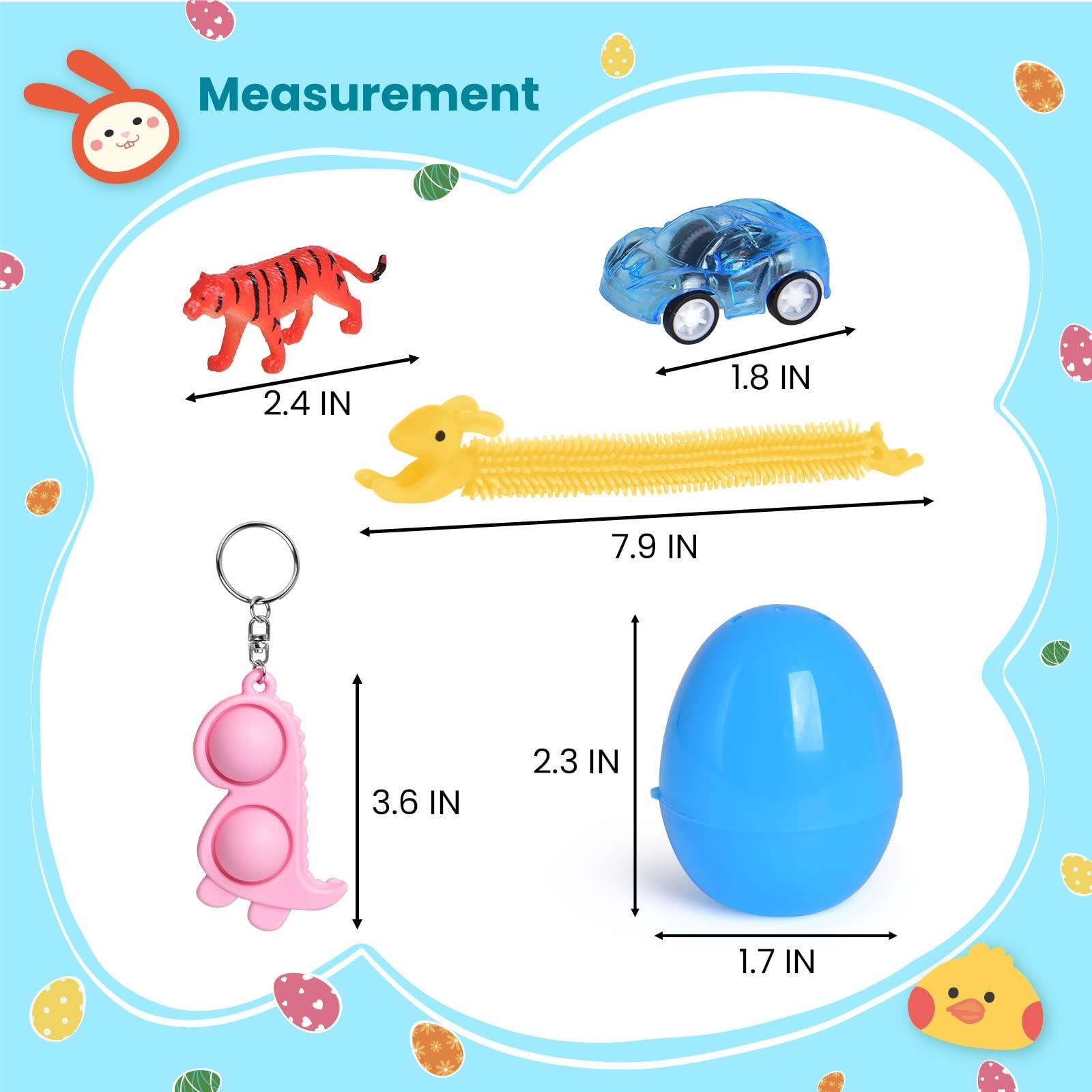 FUN LITTLE TOYS FUN LITTLE TOYS 100PCS Prefilled Easter Eggs with Toys Inside, Filled Plastic Easter Baskets Stuffers Fillers Easter Egg Hunt Prizes Classroom Easter Party Favor Gift for Kids