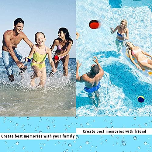 Guard Glasses Guard Glasses Water Skipping Ball Summer Beach Ball 2-Pack Water Bouncing Balls Grip Ball for Beach Swimming Pool River Lake, Red
