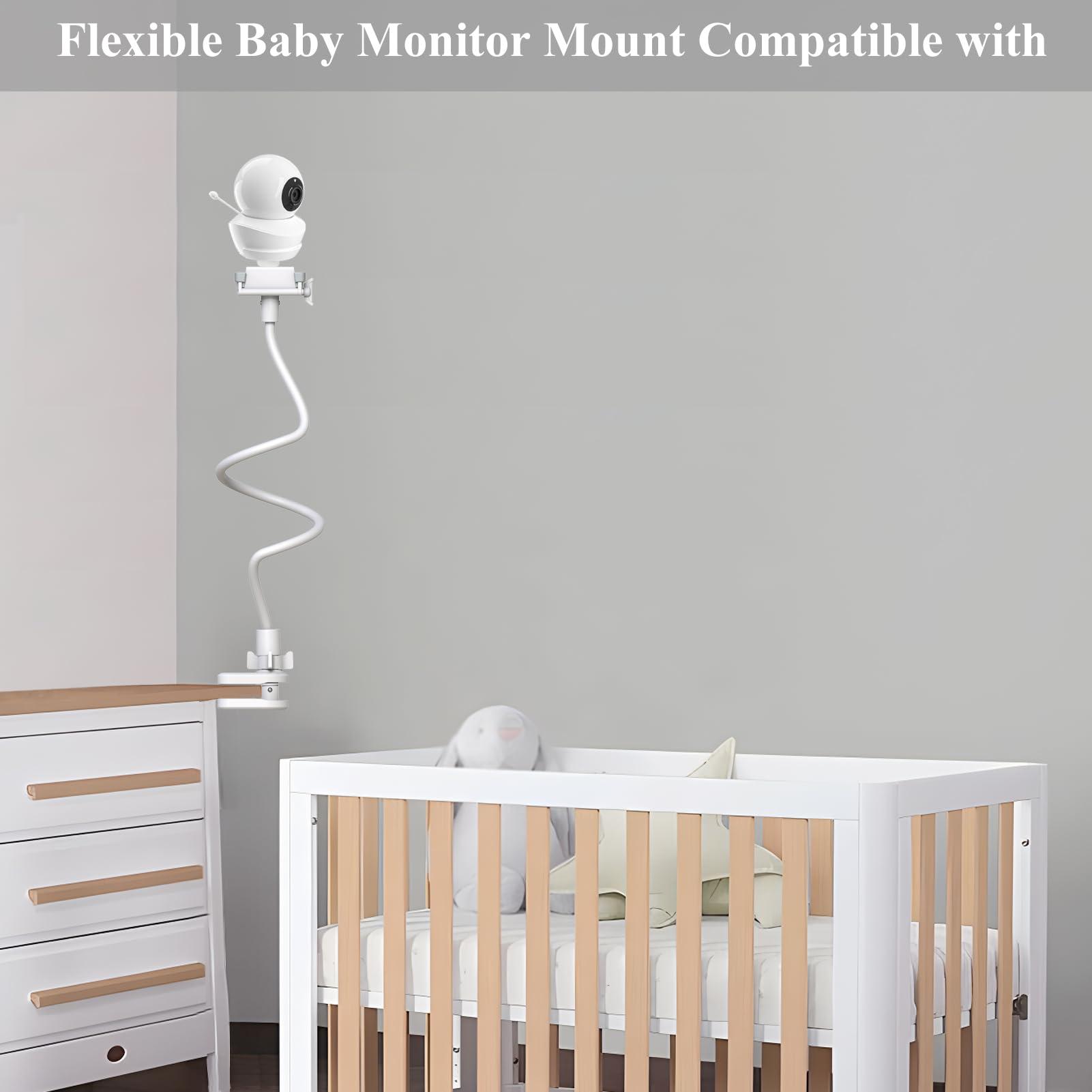 Derebir Derebir Baby Monitor Mount Stand Compatible with Babysense Max View HD S2/ V43 /V24 Baby Monitor Flexible Clip Long Baby Monitor Holder Compatible with Other 1/4 Baby Camera Screw Mount (33.5 inch)