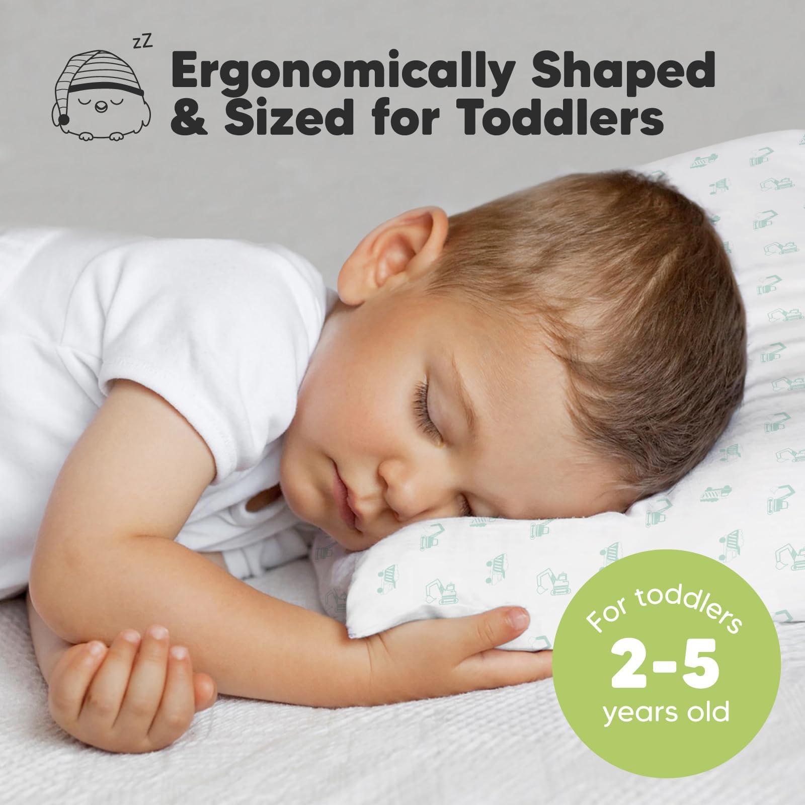 KeaBabies KeaBabies 2-Pack Toddler Pillow - Soft Organic Cotton Toddler Pillows for Sleeping - 13X18 Small Pillow for Kids - Kids Pillows for Sleeping - Kids Pillow for Travel, School, Nap, Age 2 to 5