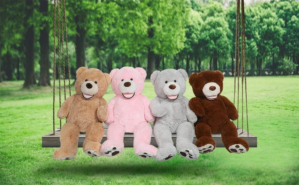 MorisMos MorisMos Giant Teddy Bear with Big Footprints Big Teddy Bear Plush Stuffed Animals Dark Brown for Boy,Children,Boyfriend 39 Inches