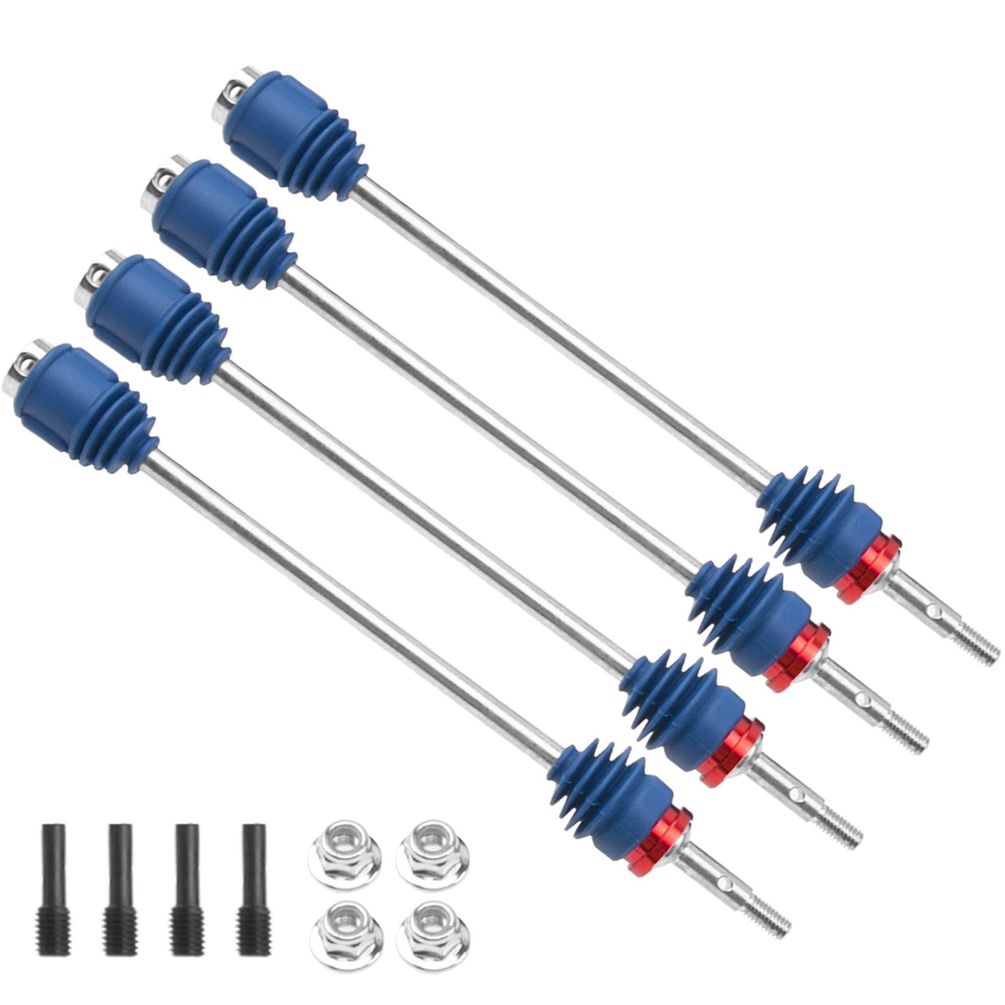 Share Goo Steel Drive Shaft CVD Dogbone Driveshafts 5451R & Aluminum Wheel Hubs 17mm Hex Nuts Threadlock