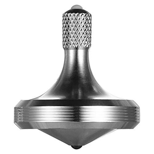 CHEETOP CHEETOP Precision Metal Spinning Top, Well Made Stainless Steel Spin Long Lasting Exceed 8 Mins Desktop Gyro EDC Toy, Perfect Balance Easy to Use Kill Time Efficiently (Pro Max-Silver)