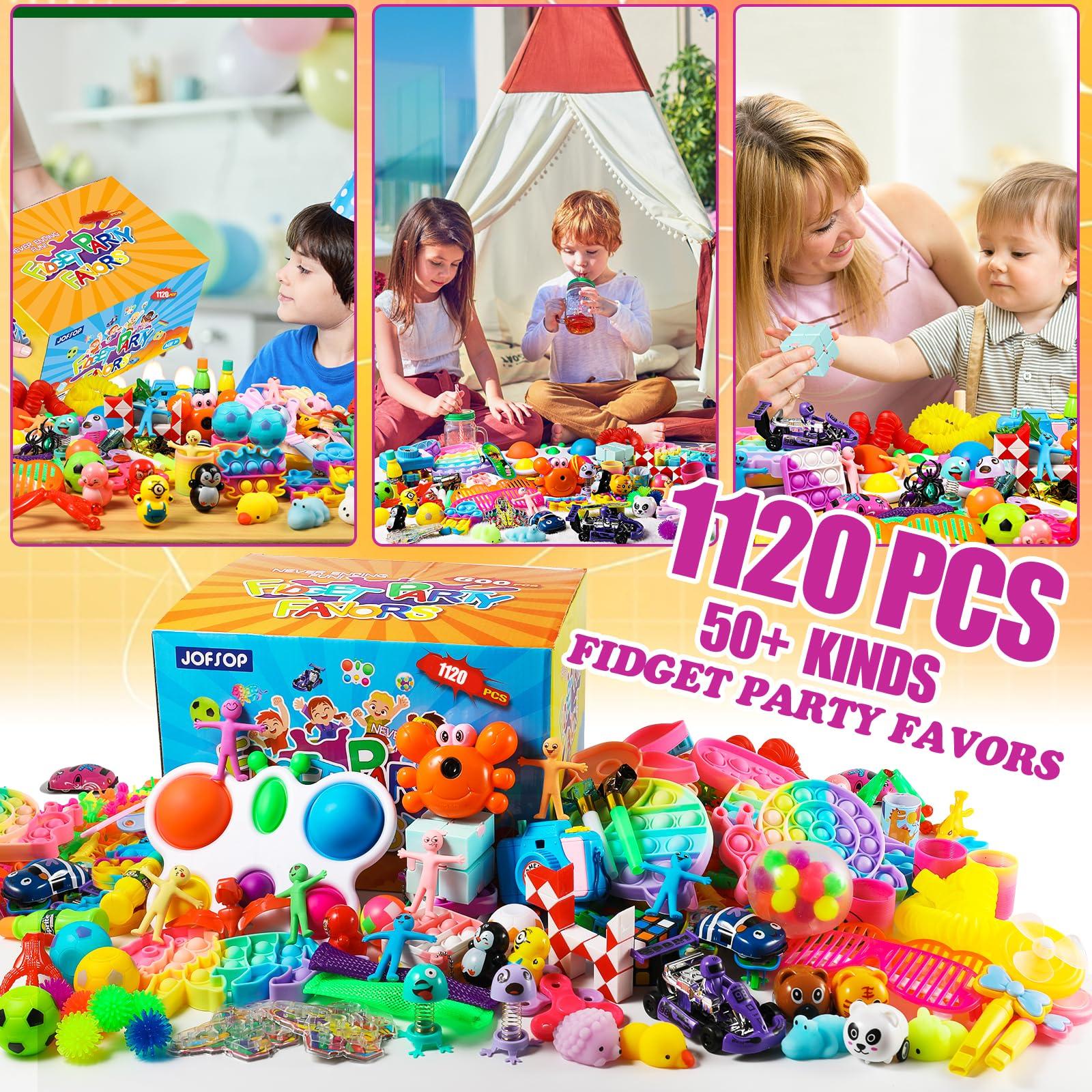 JOFSOP 1120 Party Favors for Kids, Fidget Toys Pack, Autism Sensory Toy Classroom Prizes,Treasure Box Toys for Classroom, Goodie Bag Stuffers, Pinata Filler Stuffers Toys Gifts for Boys Girls