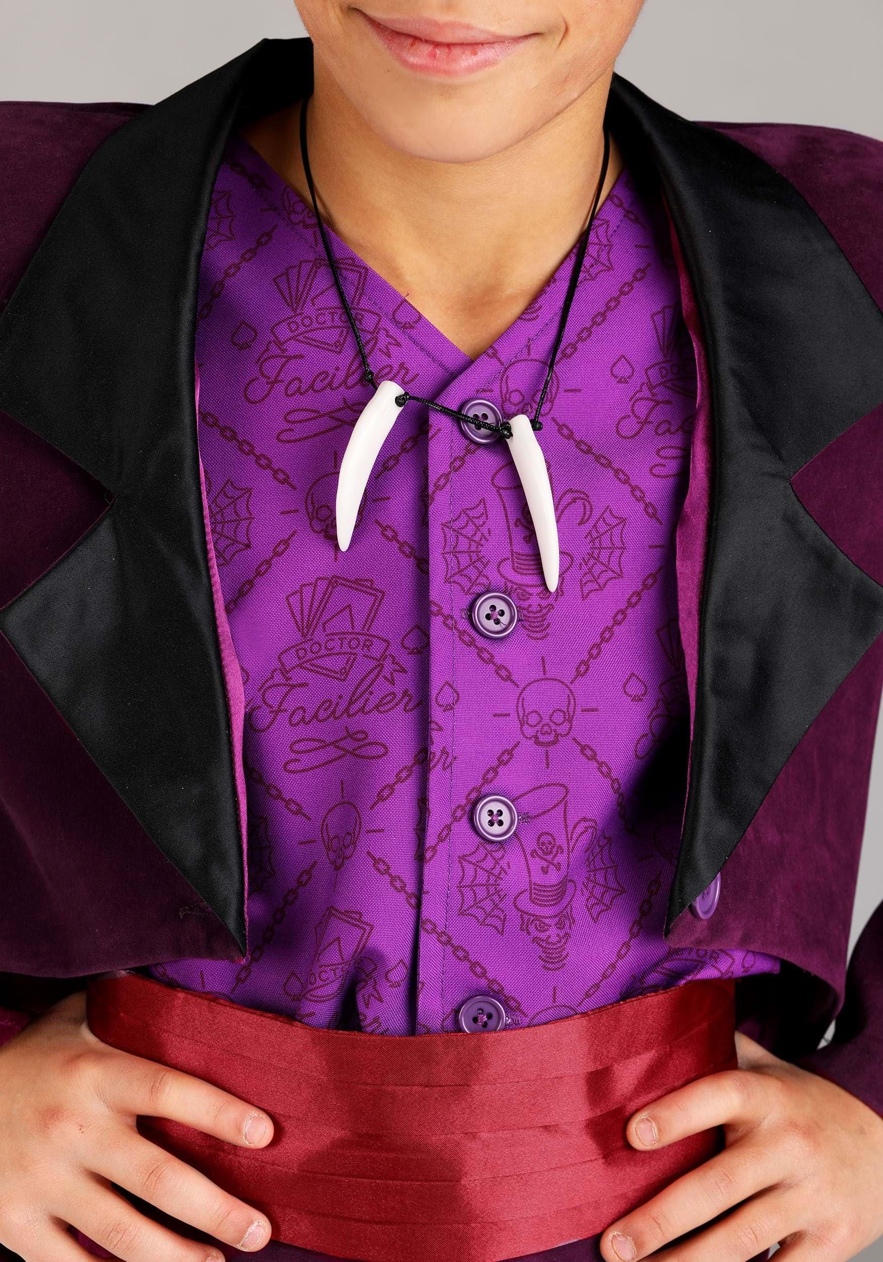 Fun Costumes Disney Boys Dr. Facilier Costume - The Princess and the Frog Shadow Man Outfit for Kids with Hat, Necklace, Vest, and More Small