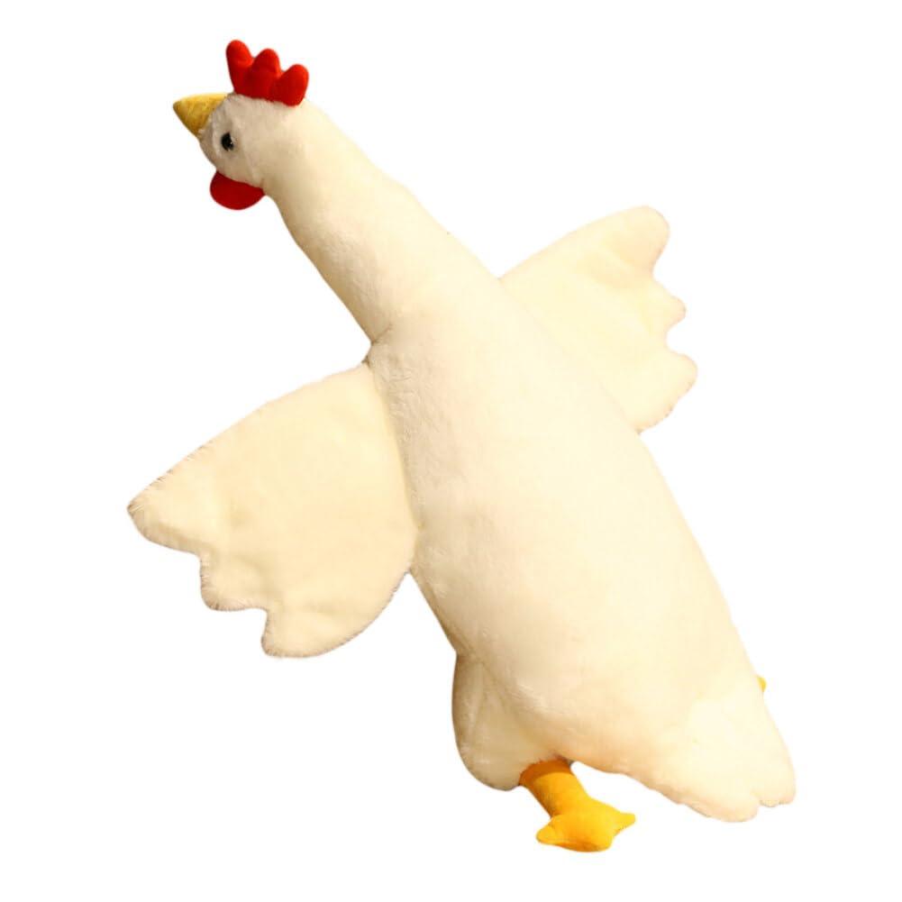 UEncounter UEncounter Chicken Stuffed Animal Soft Chicken Plush Pillow Cute Stuffed Chicken Plush Toy for Kids Adults (White, 33 Inch), Medium, G19HEBWUR09S26X10XW790
