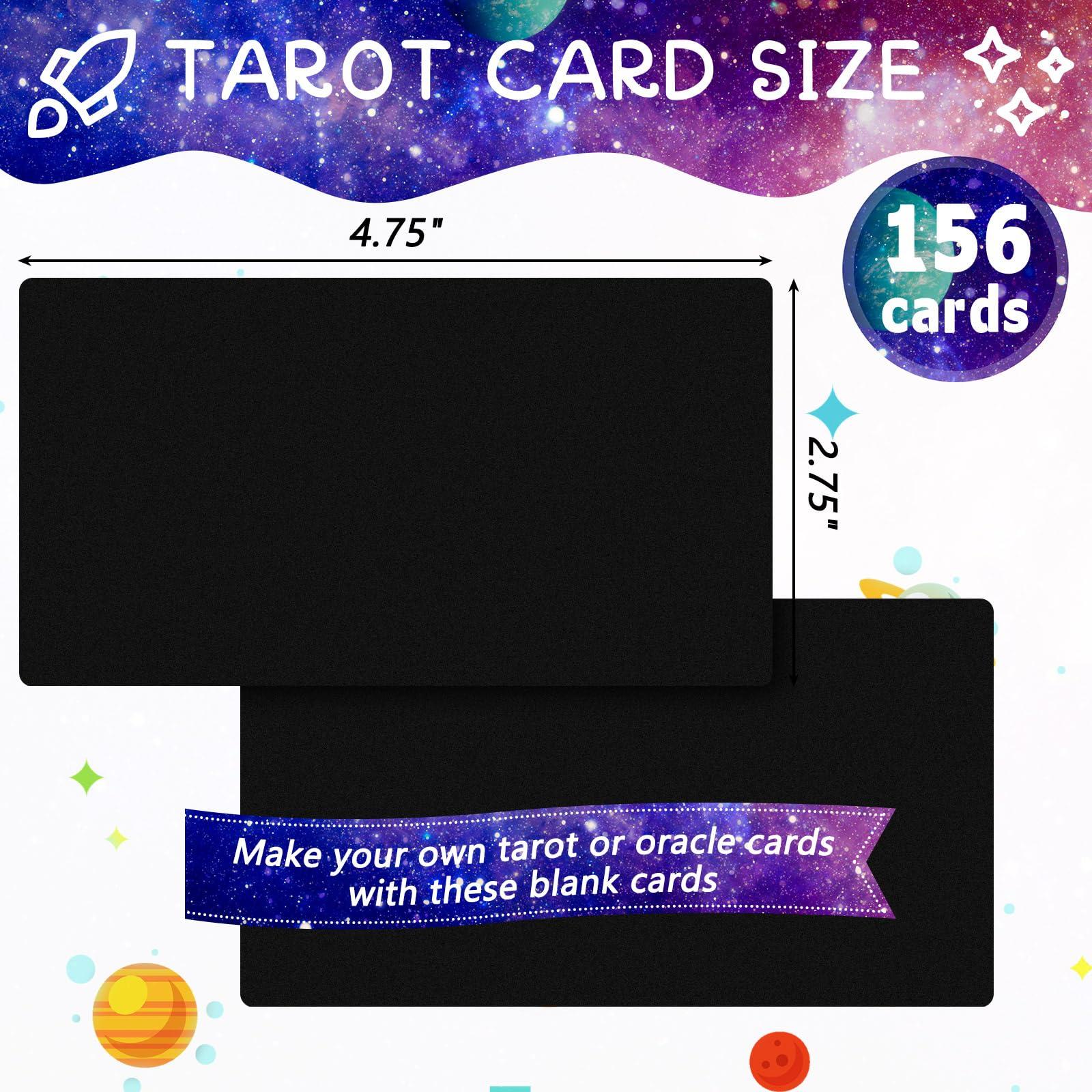 Tinlade 156 Pcs Blank Tarot Cards Deck with Case, Standard Tarot Size 2.76 x 4.72 Inch, Make Your Own Tarot Cards Oracle Blank Deck of Cards for Adults Kids DIY Playing Divination, Easy to Write (Black)