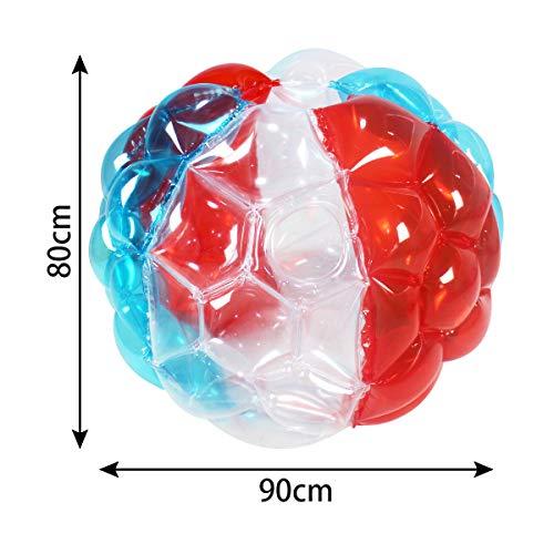 SUNSHINEMALL SUNSHINEMALL 2 PC Sumo Balls for Adult, Inflatable Body Ball Sumo Balls Bopper Toys, Heavy Duty PVC Vinyl Kids Adults Physical Outdoor Active Play (36 INCH Red Pure Blue)
