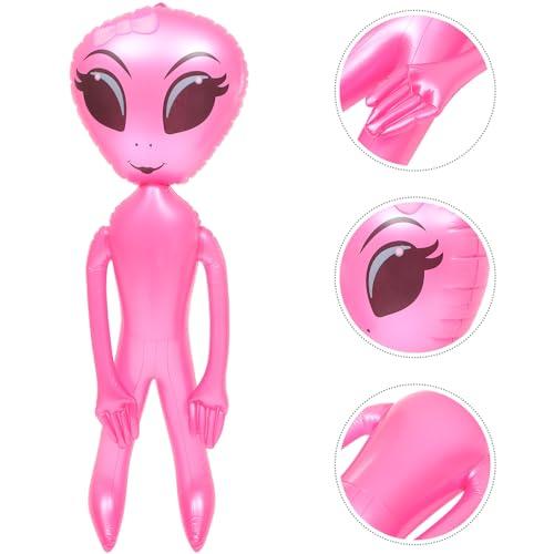Ciieeo Ciieeo Inflatable Alien Birthday Party Inflatable Toy Pool Balloon Plaything Green Purple Alien Balloons Alien Blow up Green Balloons Tumblers Toys Pvc Cartoon Child Decorations Pink