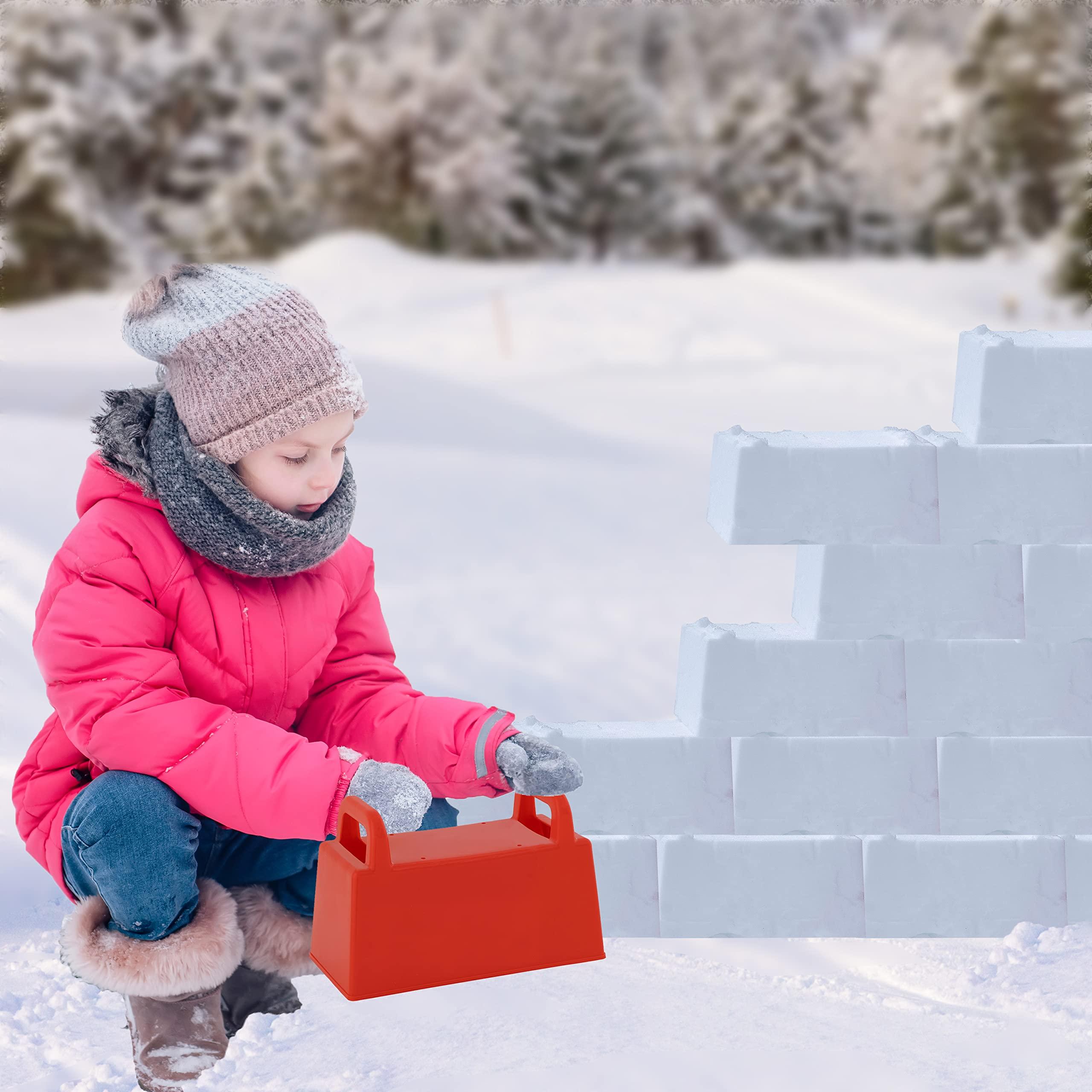 Superio Superio Snow Brick Maker Igloo Fort Block Form Outdoor Winter Snow Toys Sand Castle Building Kit for Adults and Kids Sandbox, Beach, Sand Toys (Red, 2)