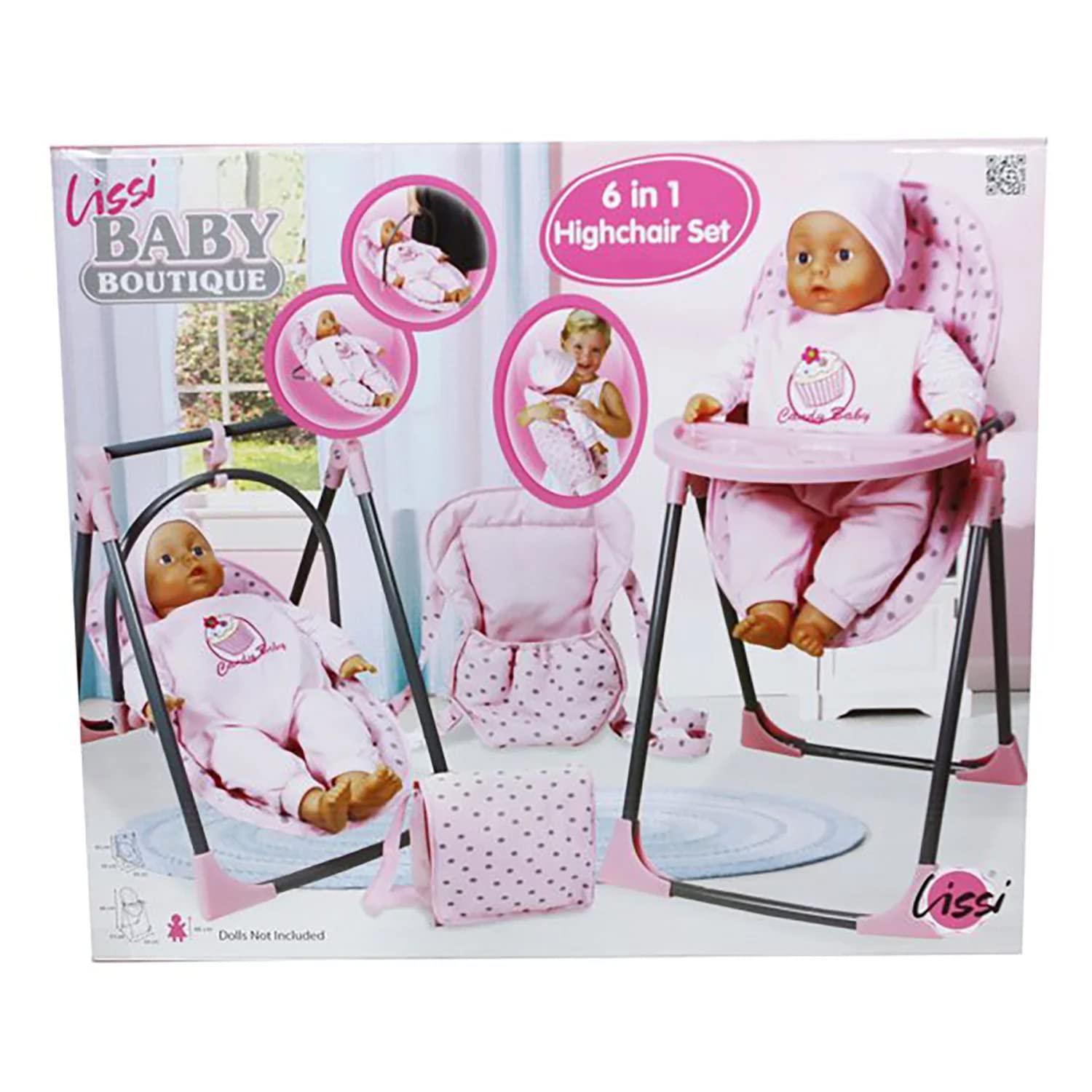 Lissi Baby Doll 6 in 1 Convertible Highchair Play Set