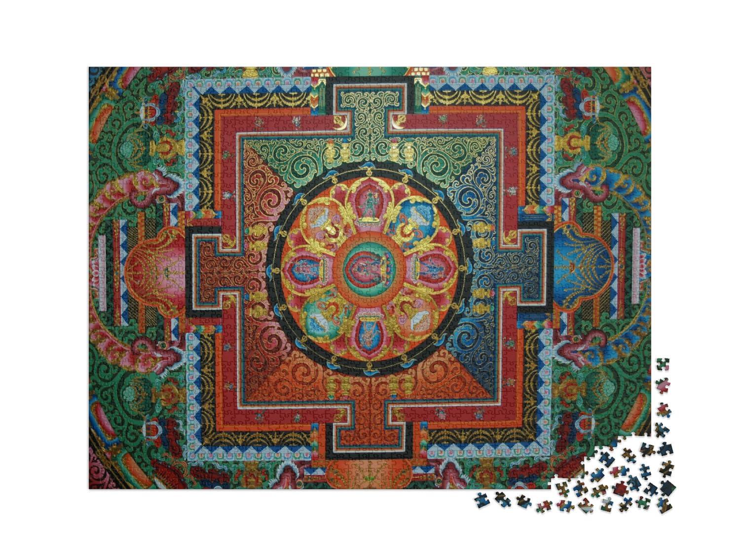 puzzleYOU Square Mandala on The Ceiling of a Tibetan Monastery... Jigsaw Puzzle Jigsaw Puzzle with 2000 Pieces