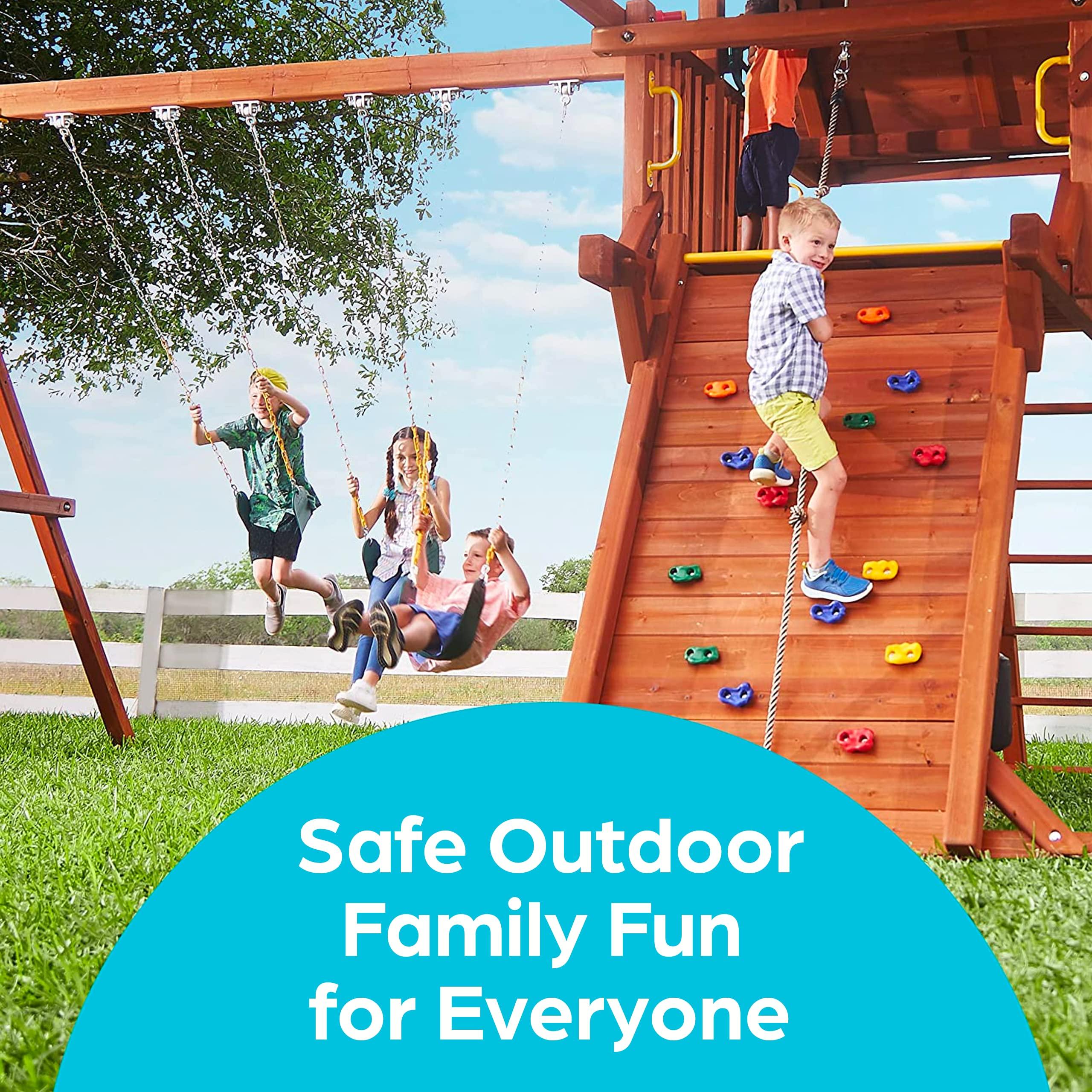 Jungle Gym Kingdom Jungle Gym Kingdom Swing Set Hangers - 2 Heavy Duty Brackets with Locking Snap Hooks for Porch, Patio, Playground - Indoor/Outdoor Hardware & Accessories