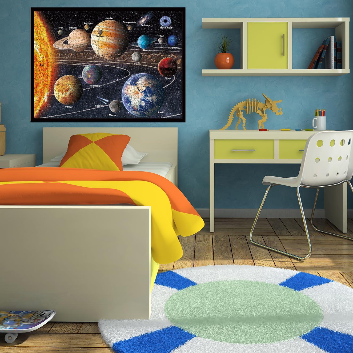 PPuzzling Space Puzzles for Adults, Solar System Planet Jigsaw Puzzles 1000 Pieces, Planet Earth Puzzles as Space Wall Art Decor