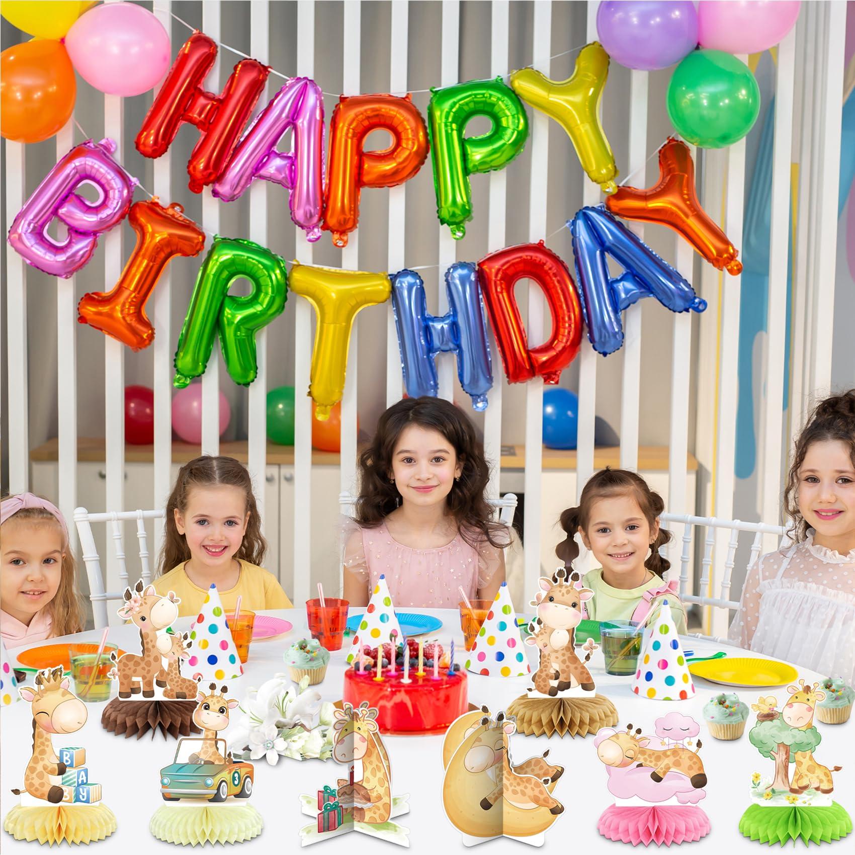 Ylimaf 8 Pack Giraffe Honeycomb Centerpieces Jungle Animal Table Centerpieces Giraffe Party Decorations Giraffe Birthday Party Supplies for Giraffe Baby Shower Decorations