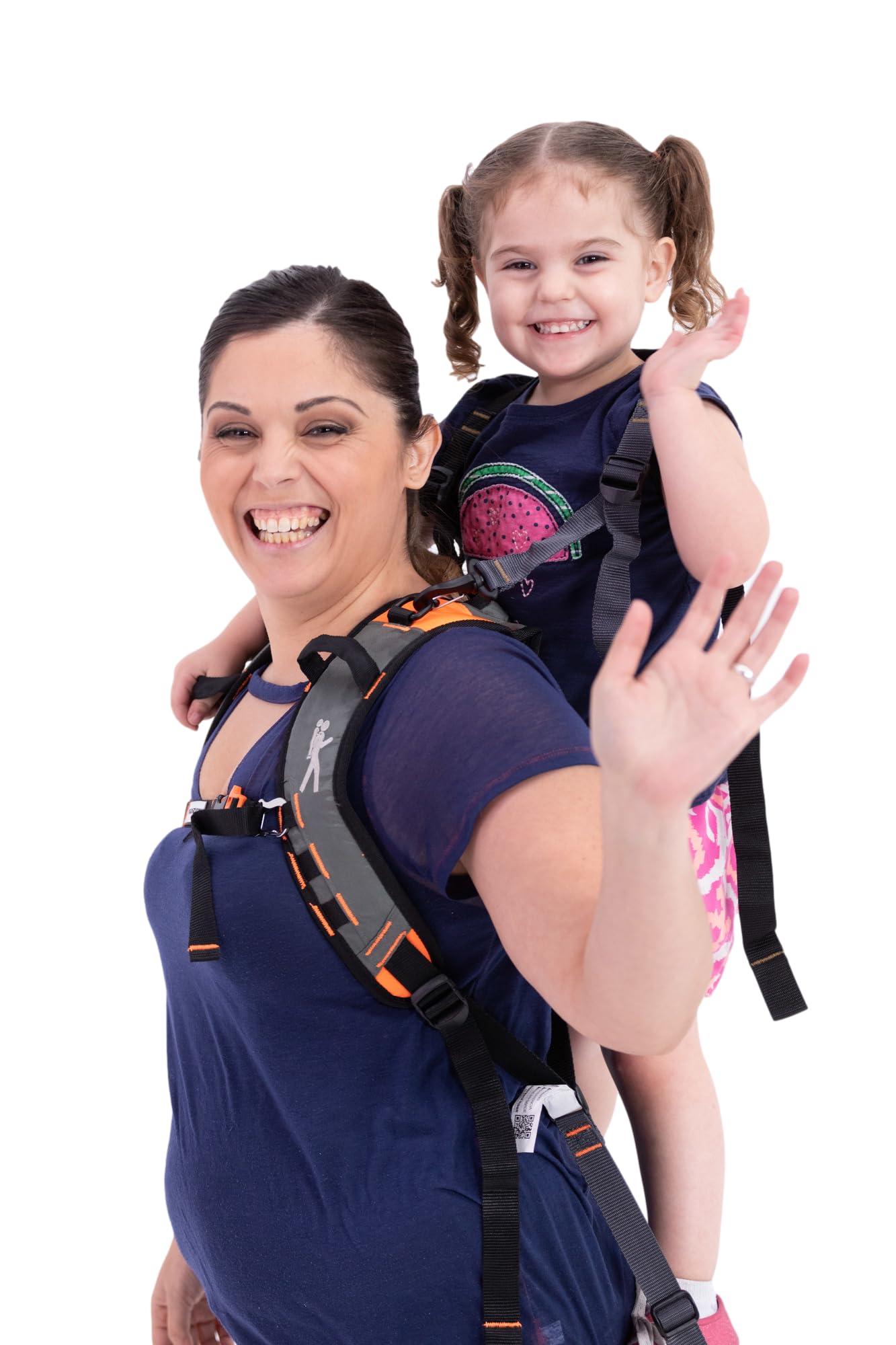 Piggyback Rider Piggyback SCOUT Standing Toddler Carrier Backpack - 2-Piece Bundle for Hiking & Travel with Secure Child Safety Harness Included - For Ages 2-4 (Under 50 lbs) - No Accessories Included