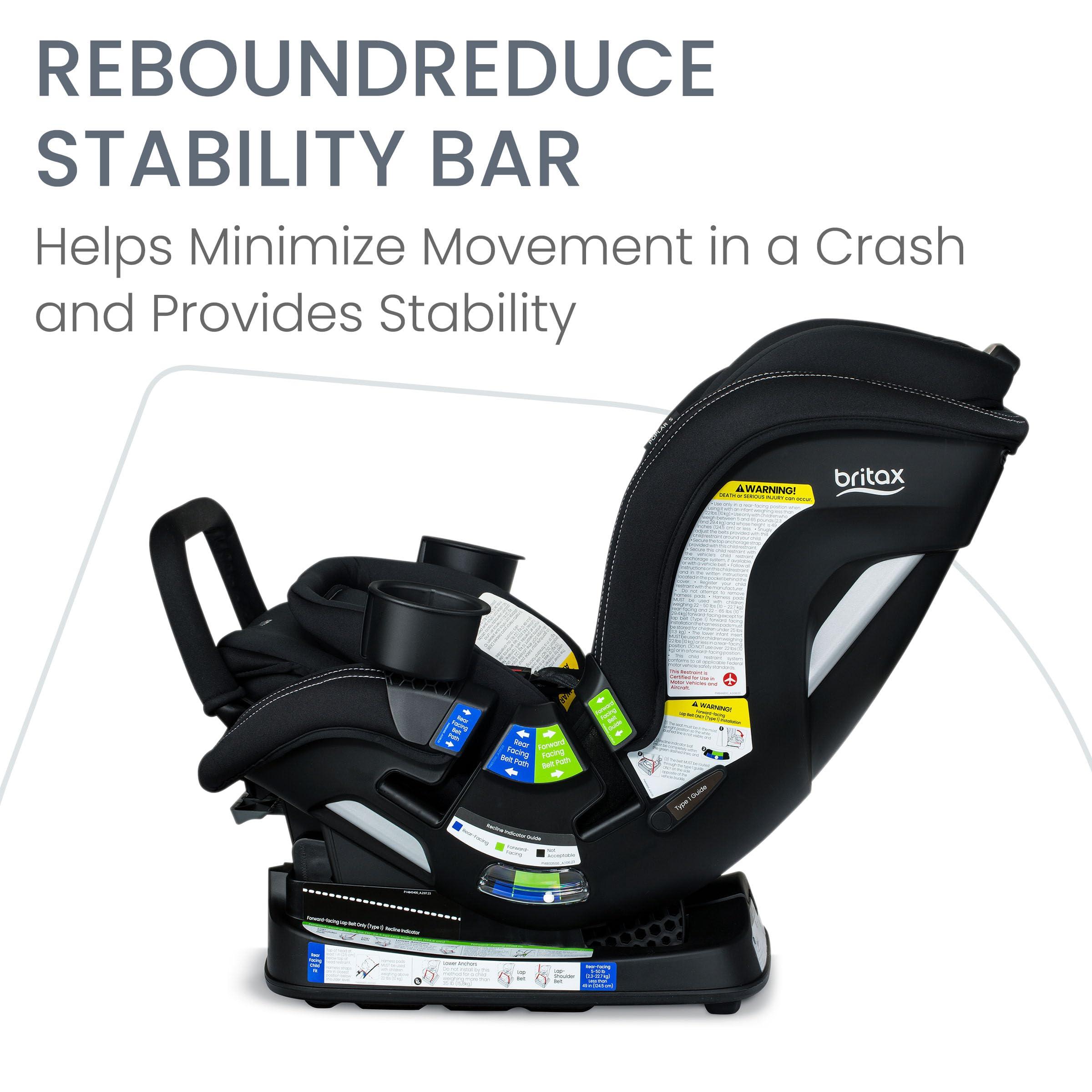 BRITAX Britax Poplar S Convertible Car Seat, 2-in-1 Car Seat with Slim 17-Inch Design, ClickTight Technology, Onyx